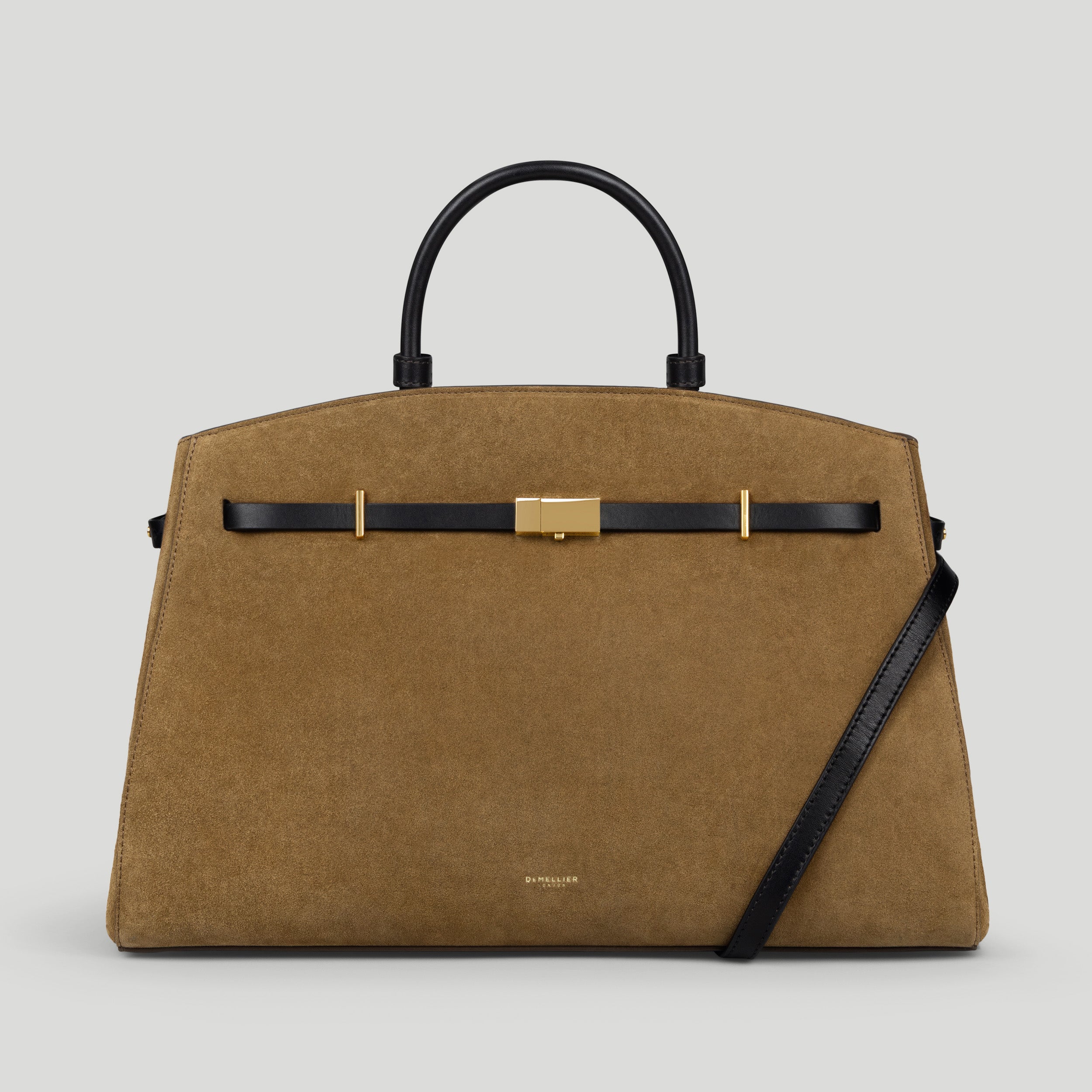 The Hudson | Tobacco Suede & Black Smooth | Demellier