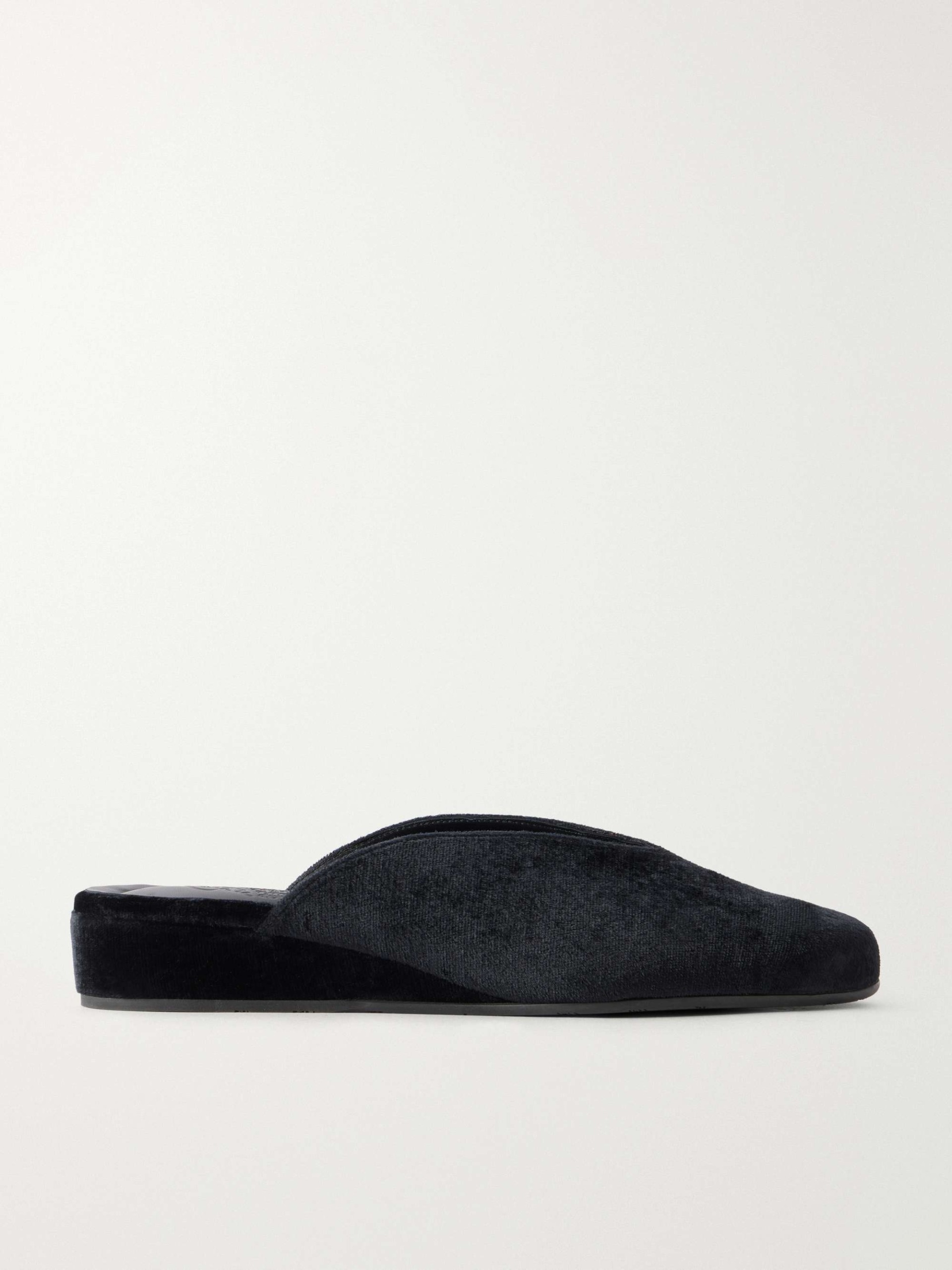 Velvet Wedge Mules