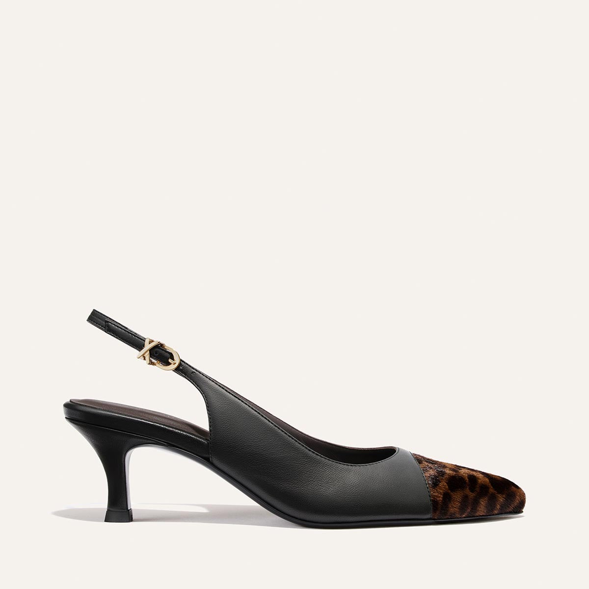 The Colette - Black Nappa and Leopard Haircalf