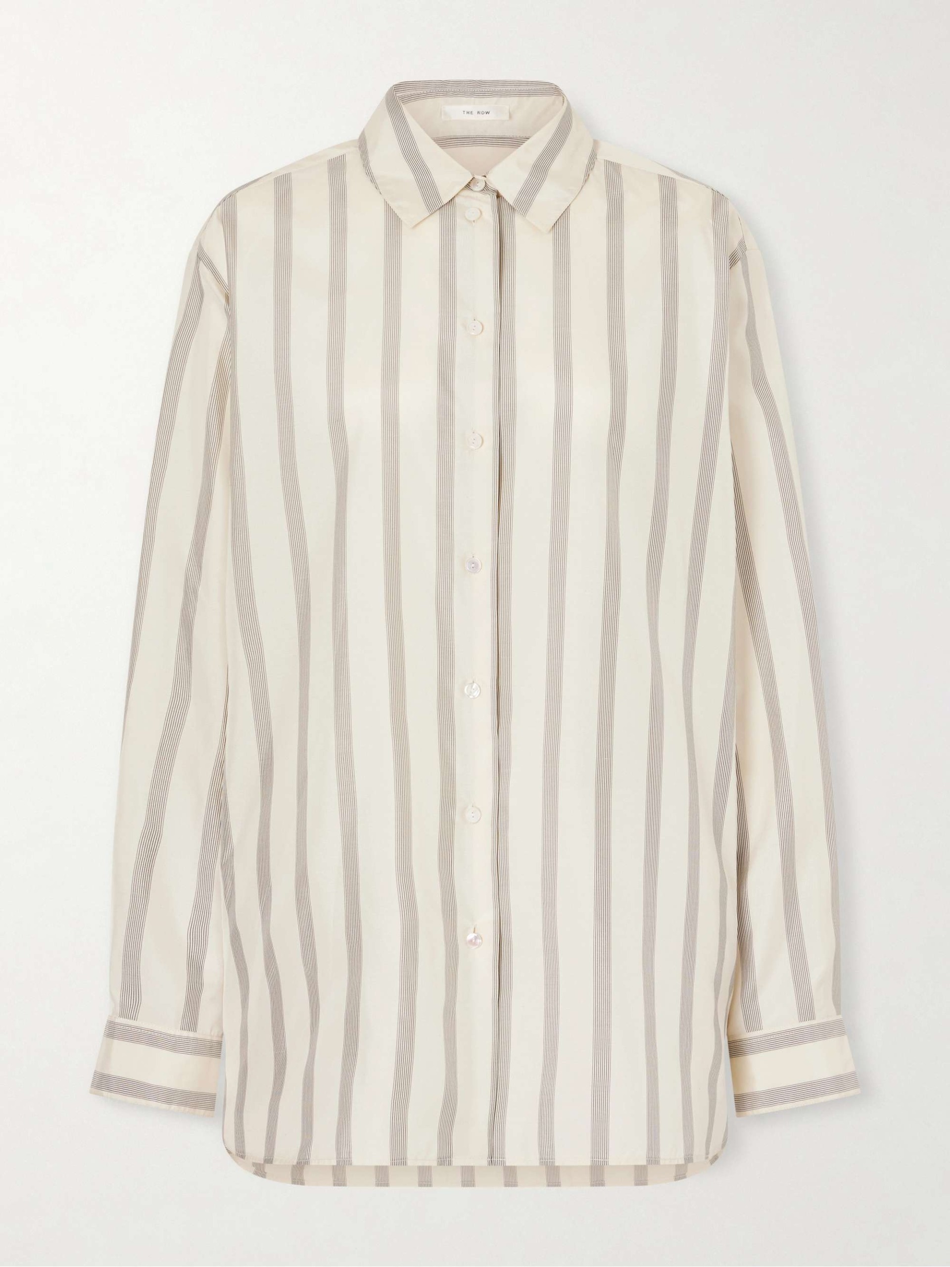 Sisilia Oversized Pinstriped Silk-Twill Shirt