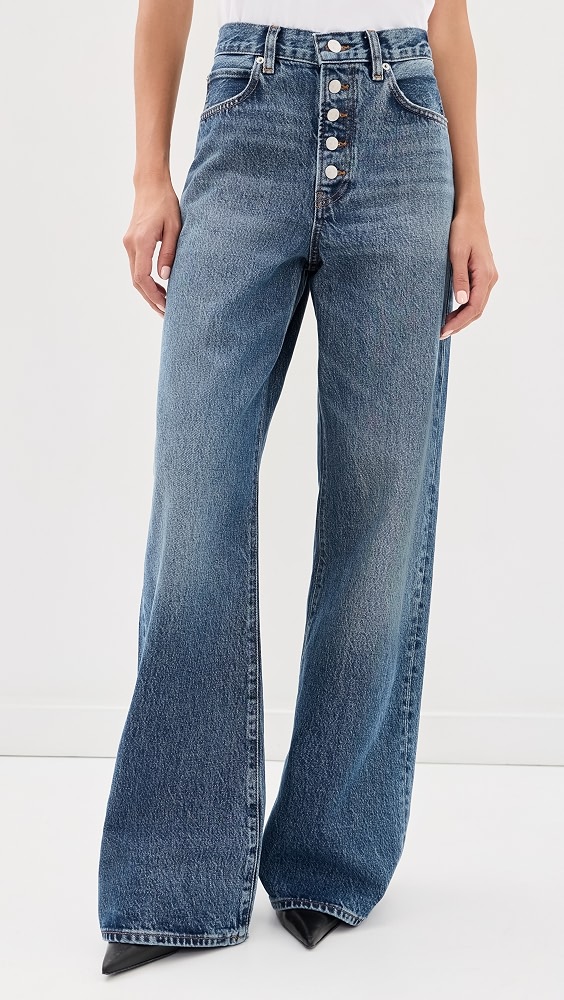 The Loose Exposed Buttons Jeans - Soundwave