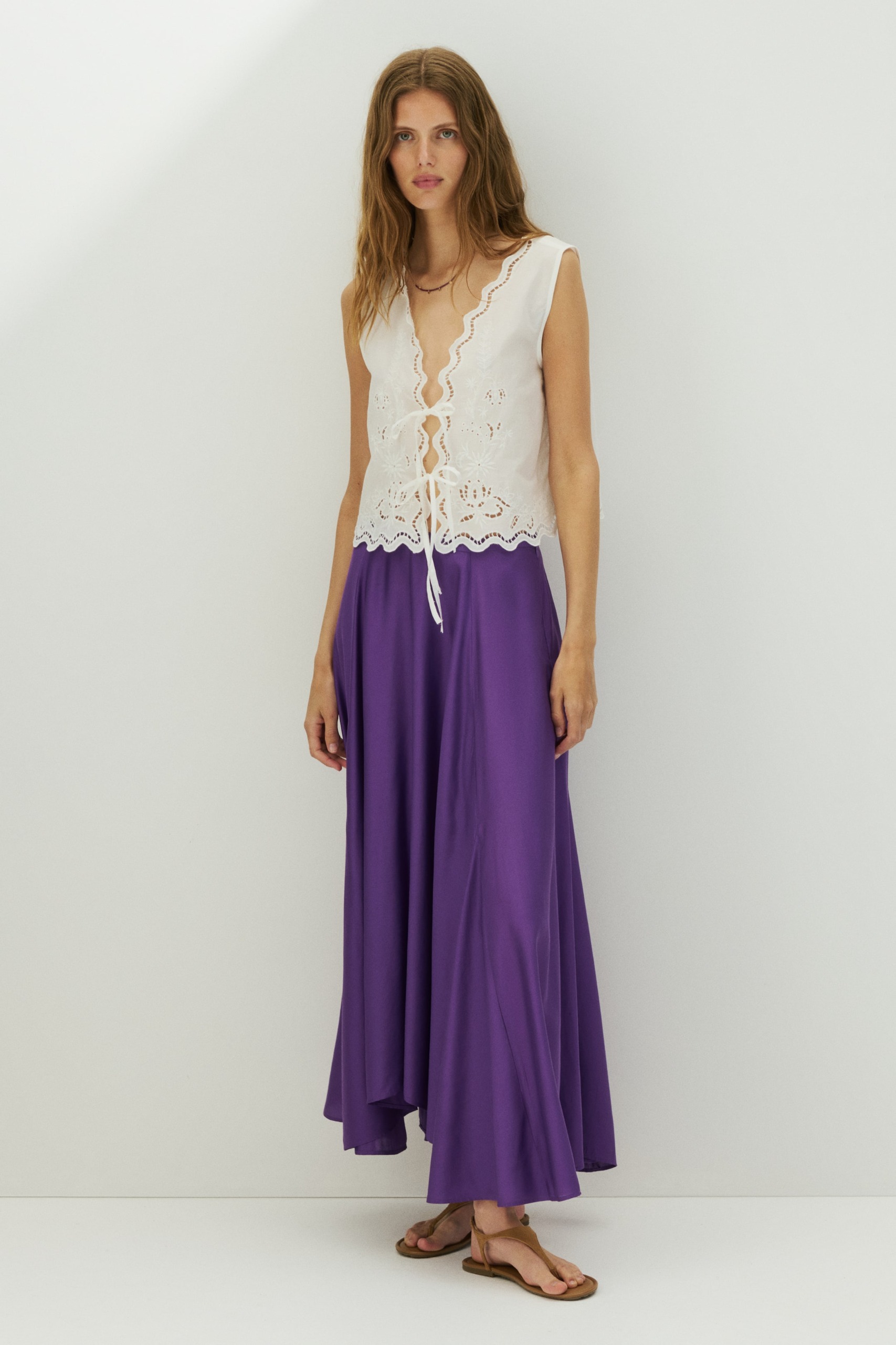 Flared Viscose-Blend Skirt