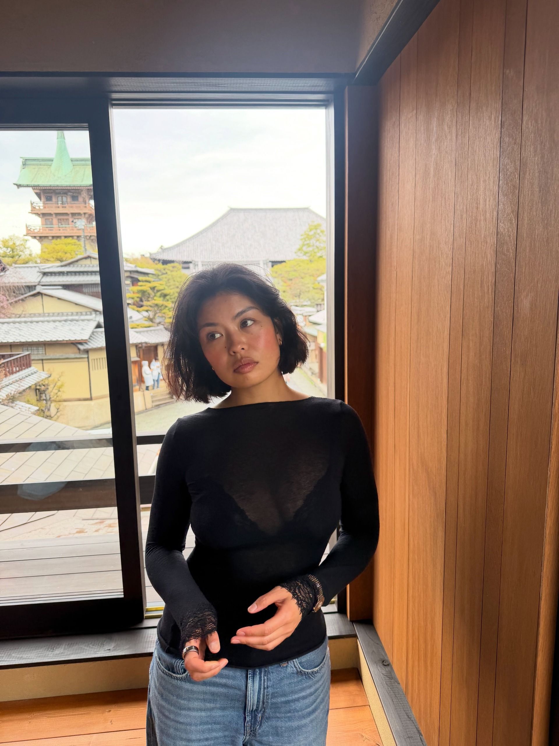 A woman wearing new fall wardrobe basics in 2026.