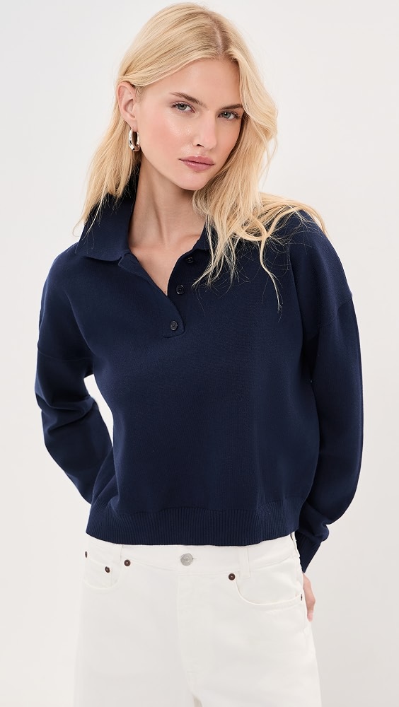 Zadie Cropped Polo - Burgundy