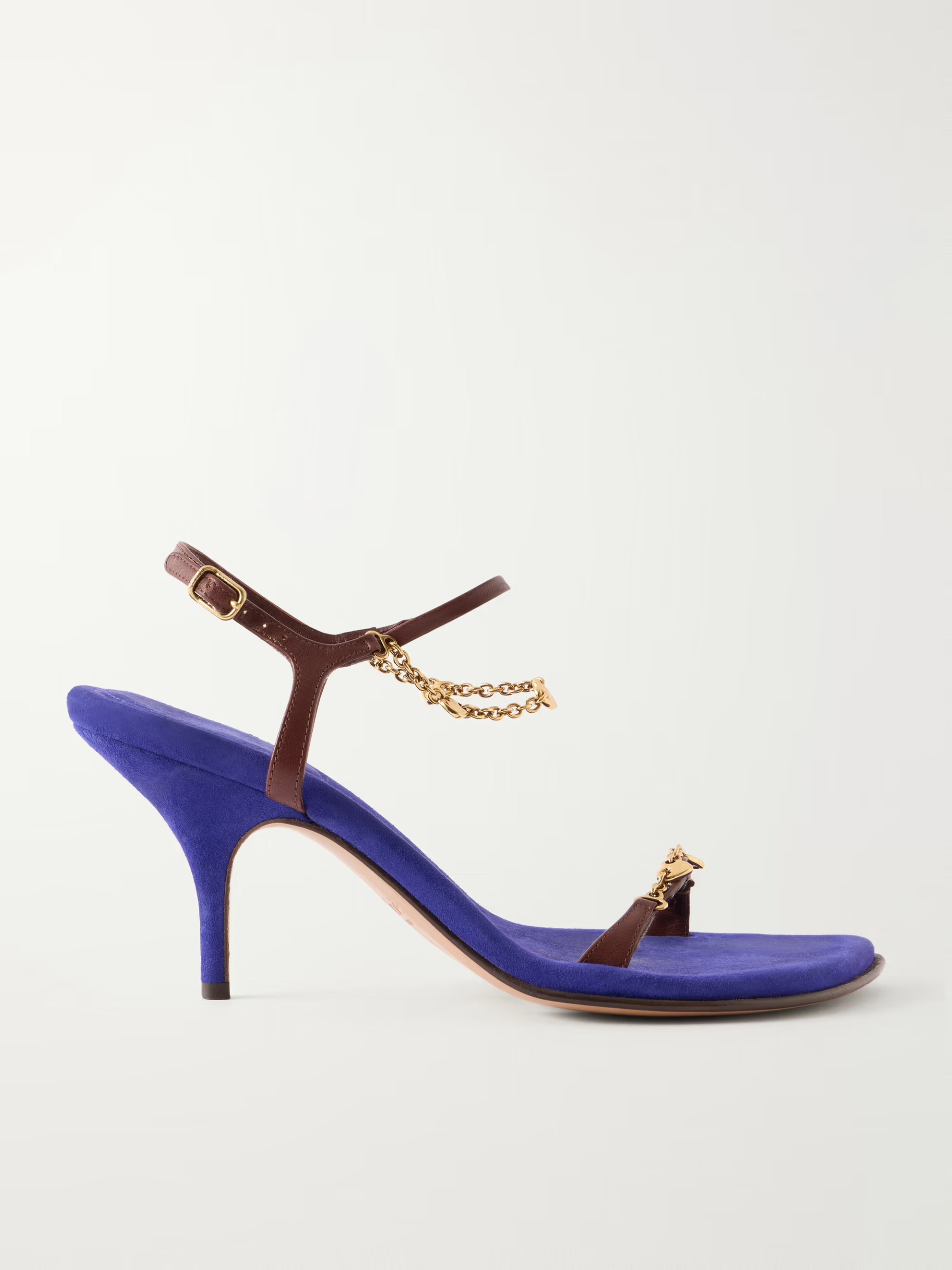 Chlo&eacute;, Zia Chain-Embellished Leather Sandals
