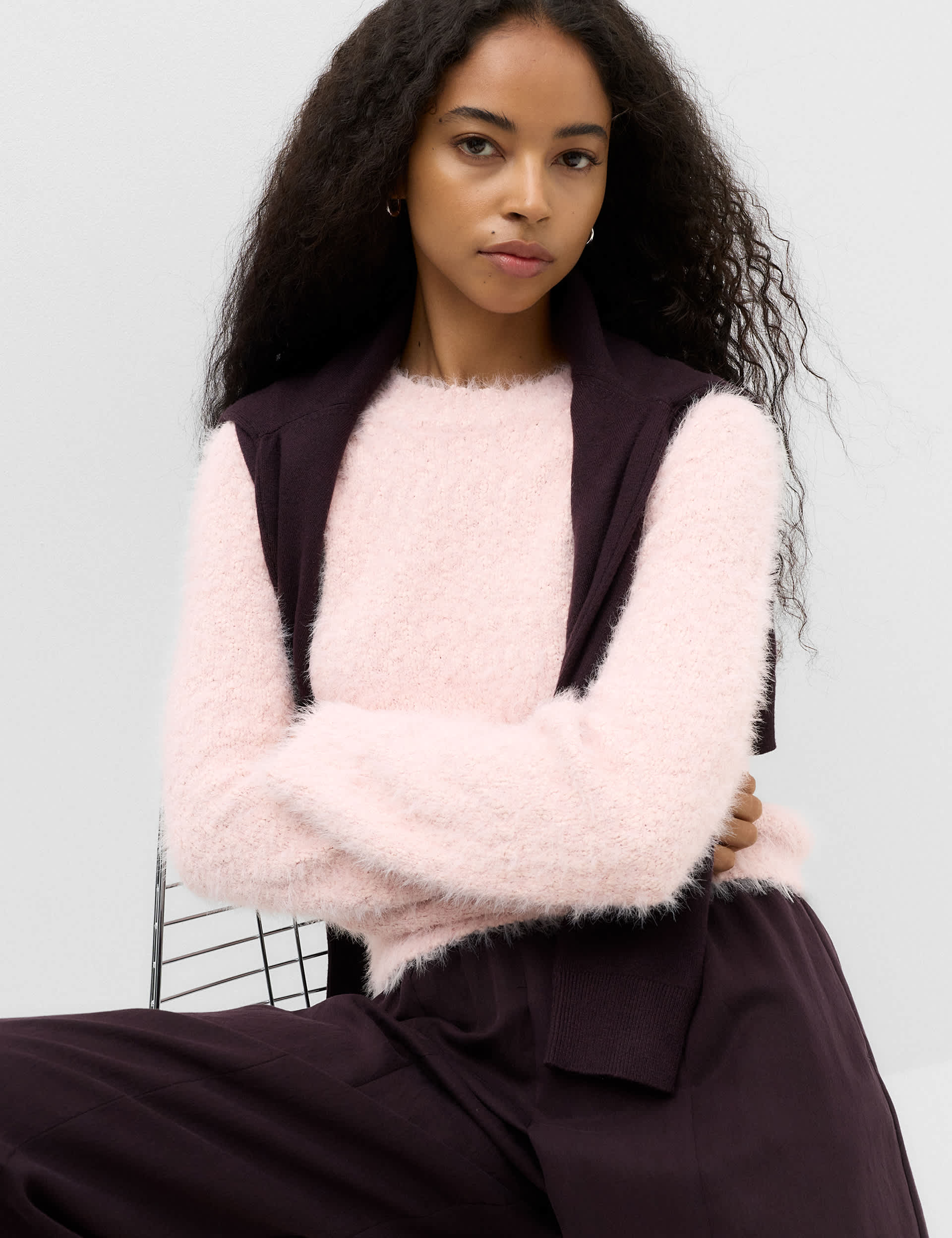 Textured Crew Neck Jumper