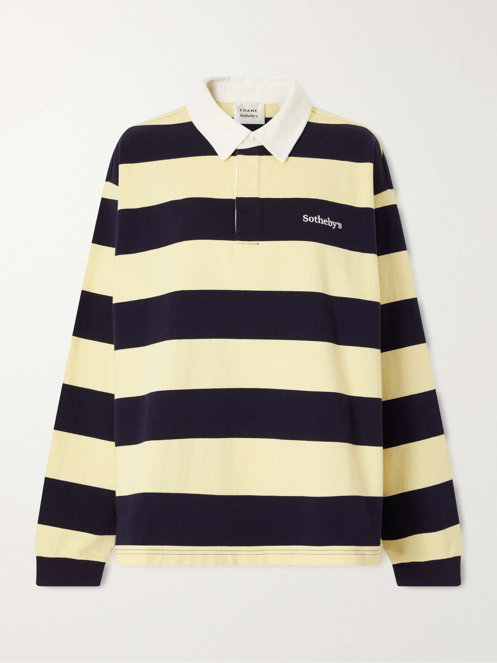 + Sotheby's Striped Cotton-Jersey Polo Sweater