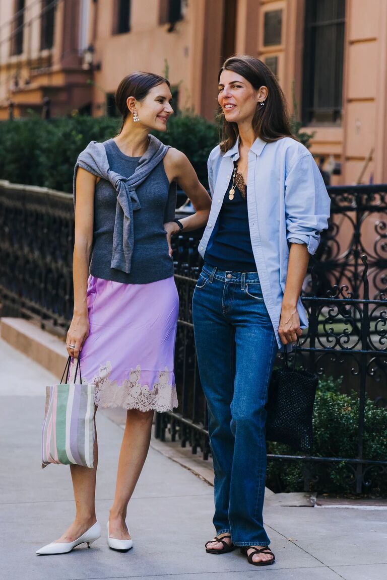 Women attending New York Fashion Week.