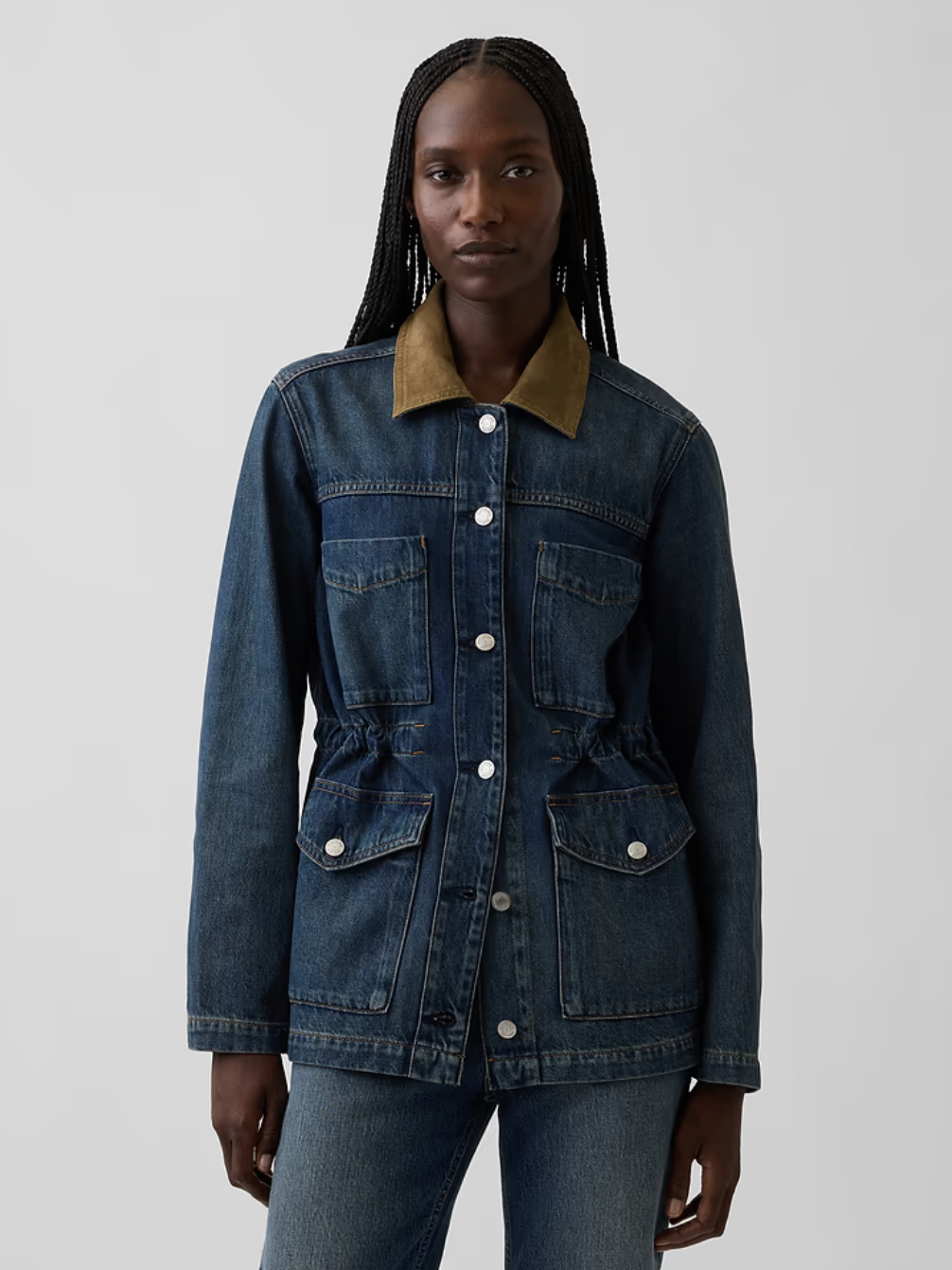 Gap, Cinched-Waist Denim Chore Jacket
