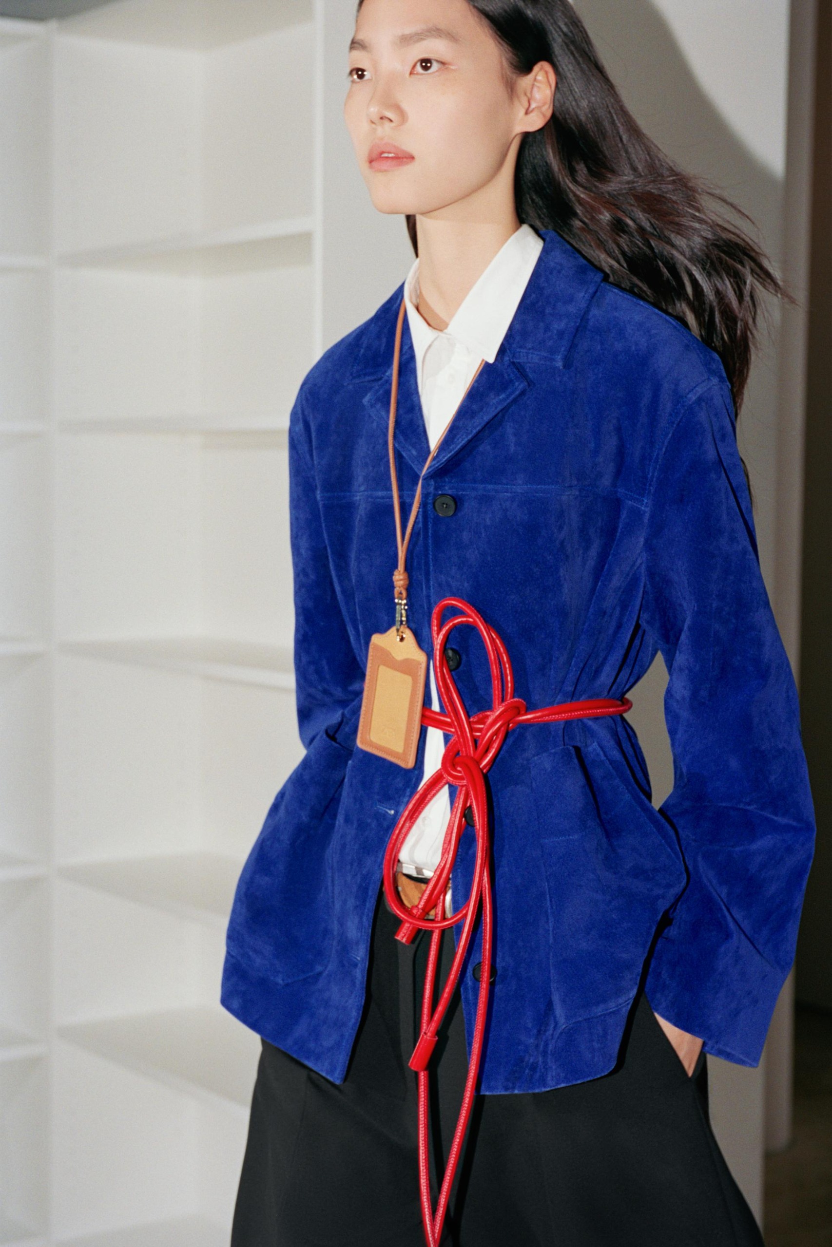 Zw Collection 100% Leather Jacket - Blue - Xs