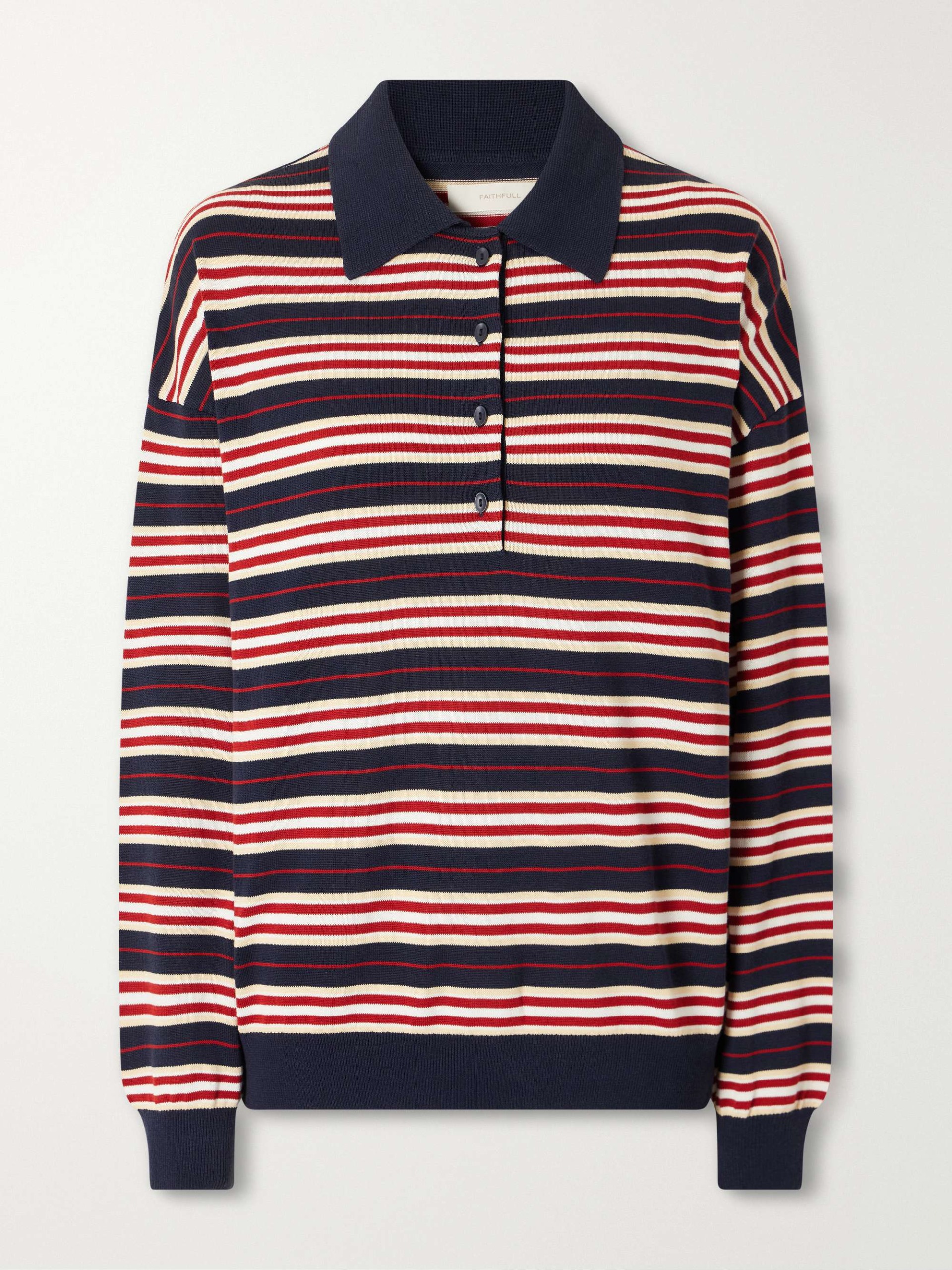 Harlow Striped Knitted Polo Shirt