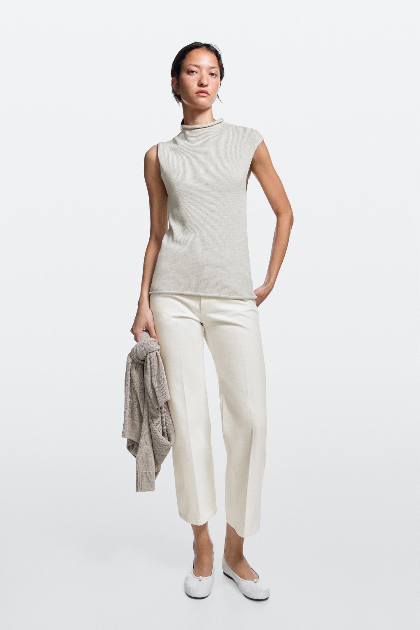 Massimo Dutti, Mid-Waist Cropped Flare Fit Jeans