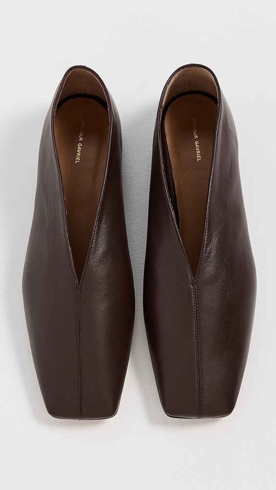 Square Soft V Flats - Chocolate