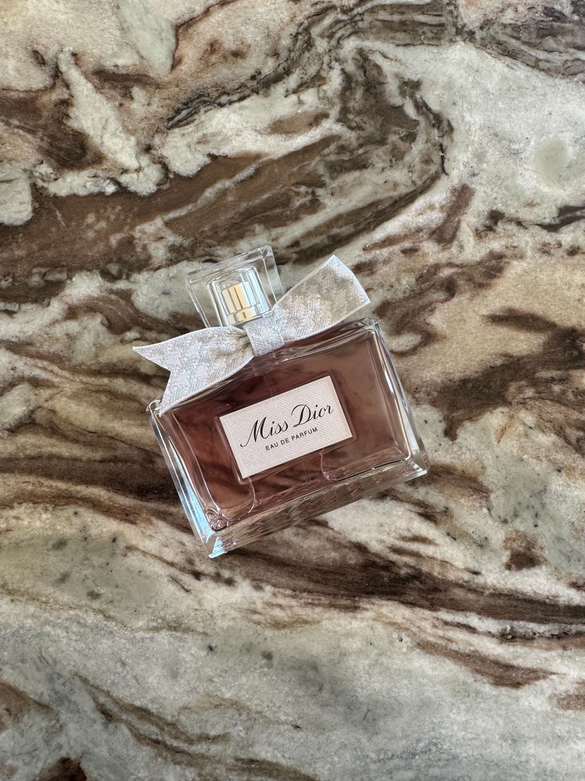 A bottle of Dior Miss Dior perfume