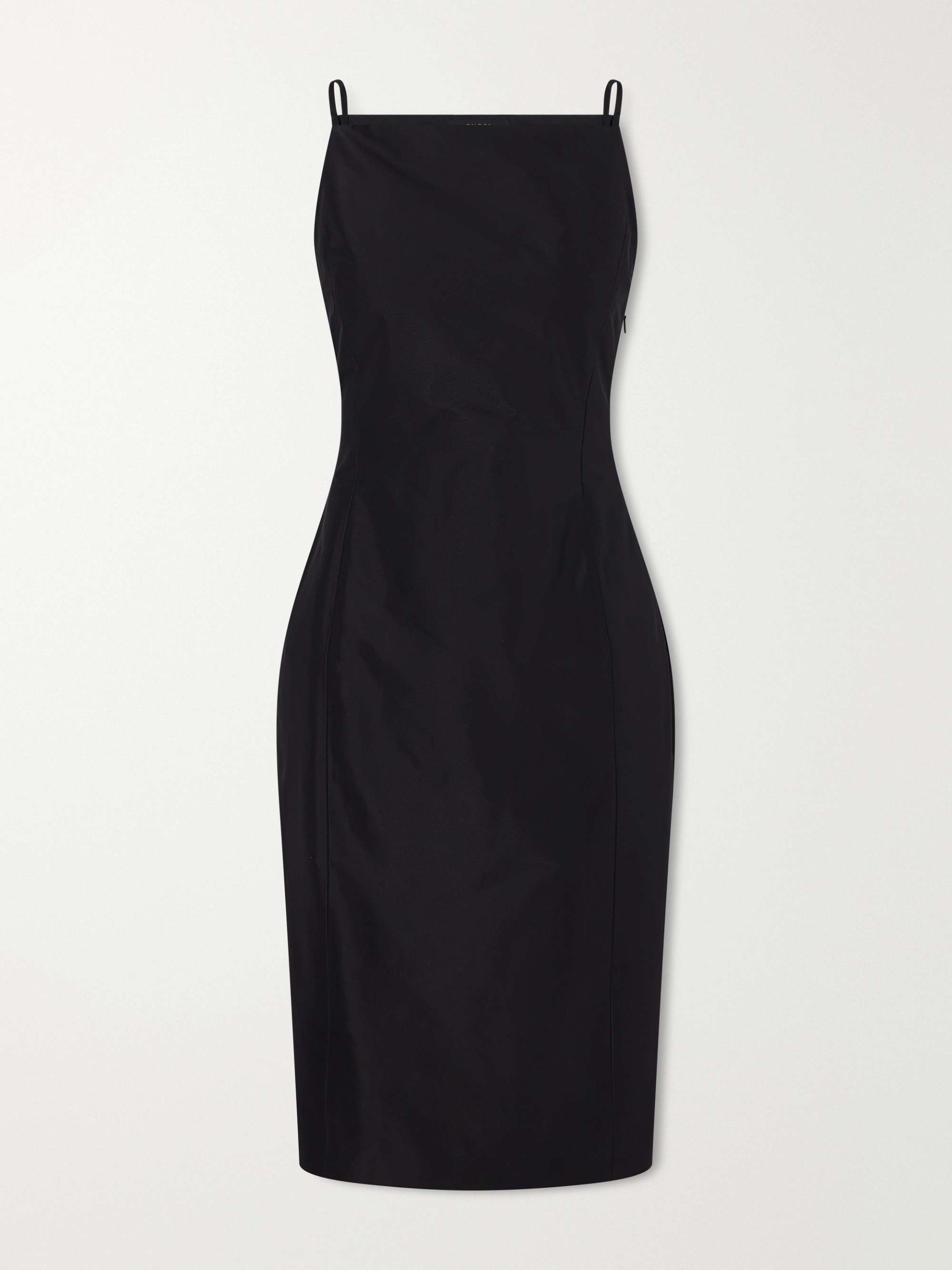 Silk-Faille Knee-Length Dress