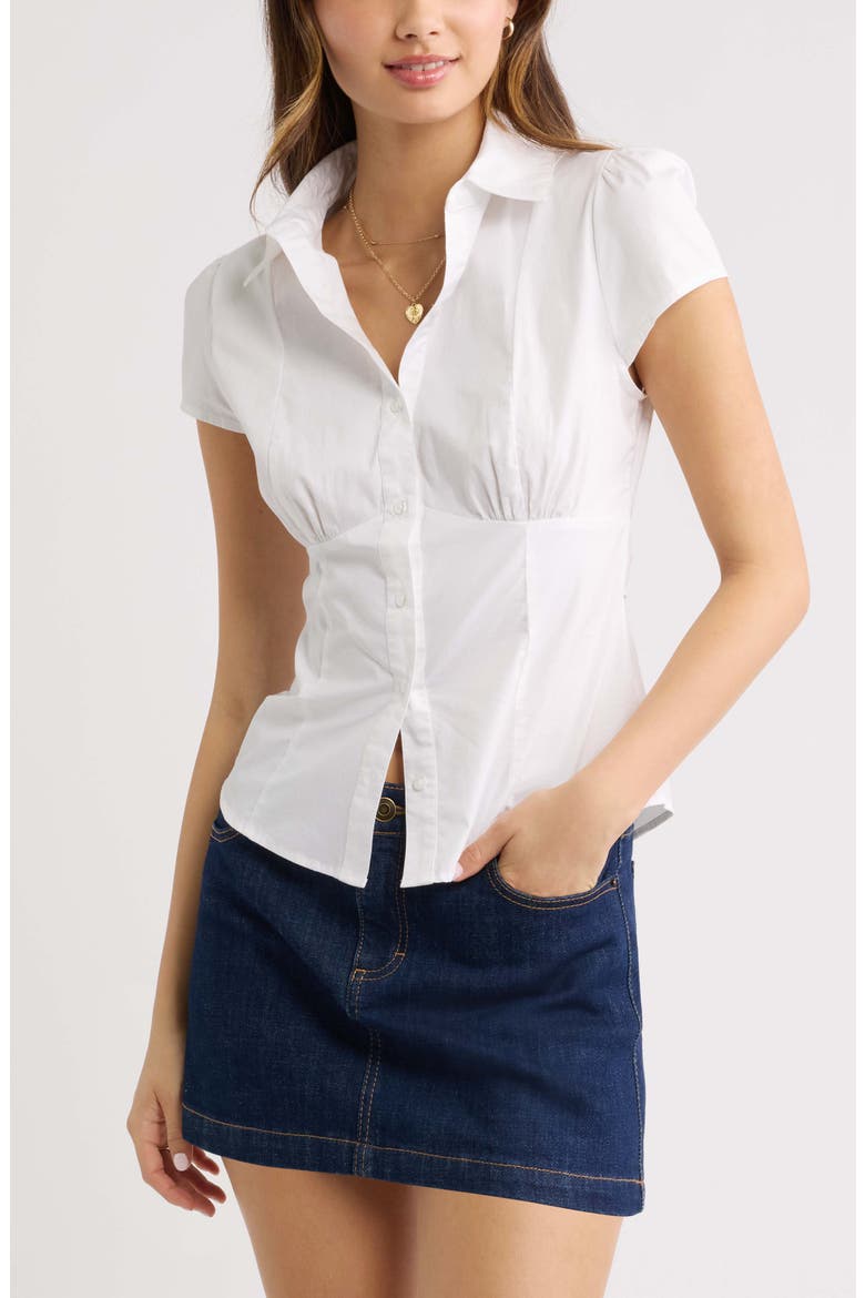 Ruched Empire Waist Button Shirt