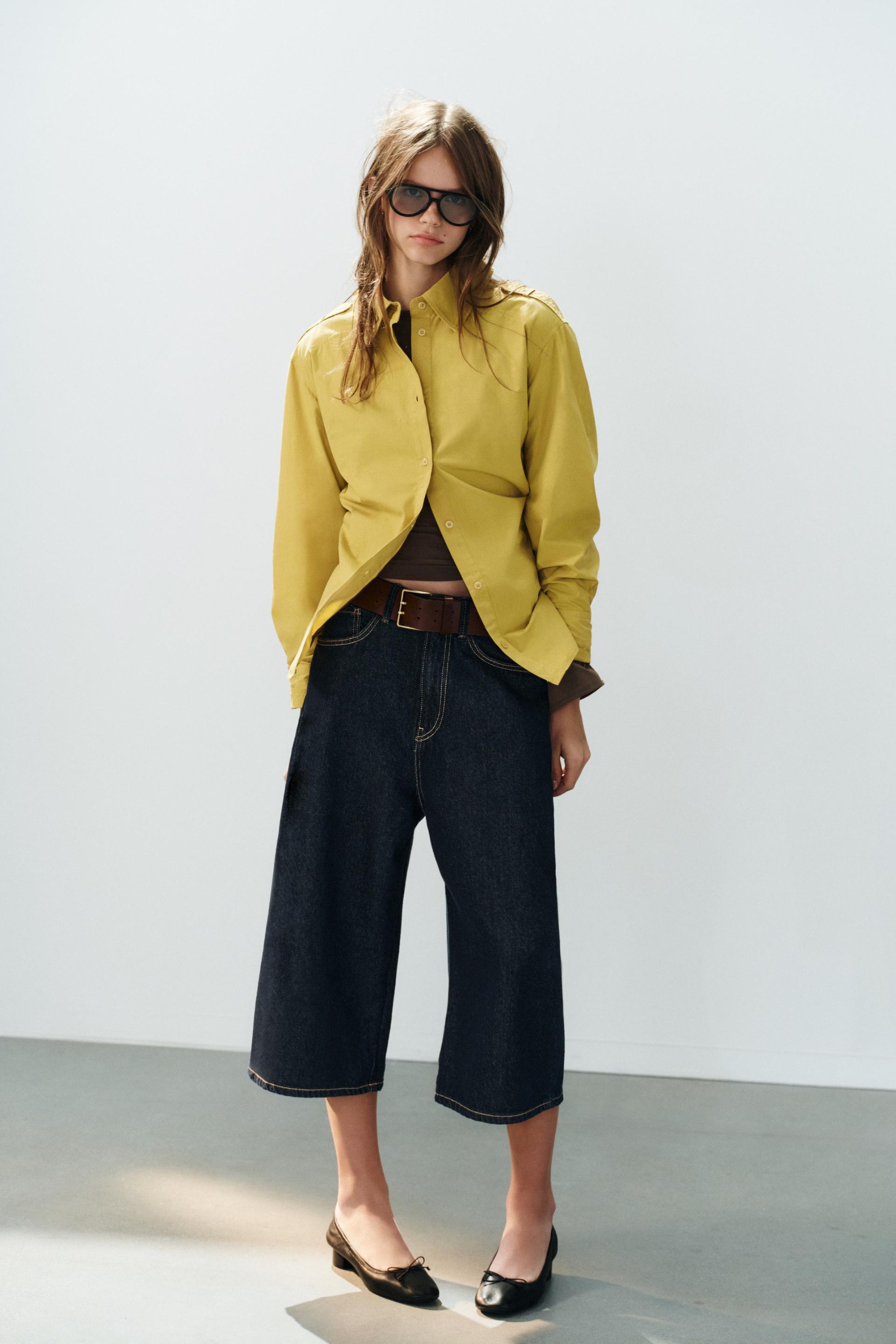 Trench Shirt With Tabs - Mustard - Xs