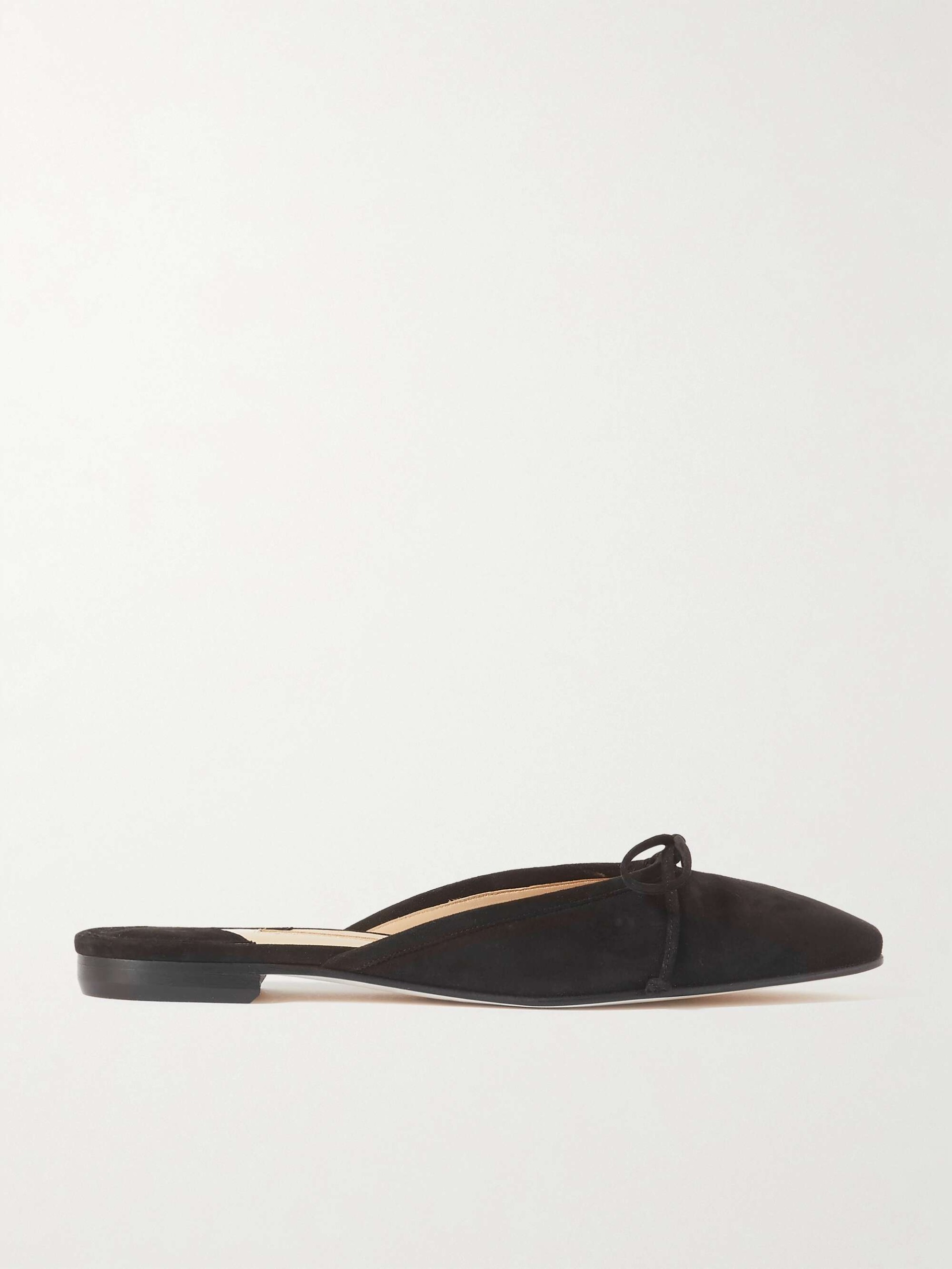 Ballerimu Bow-Detailed Suede Slip-Ons