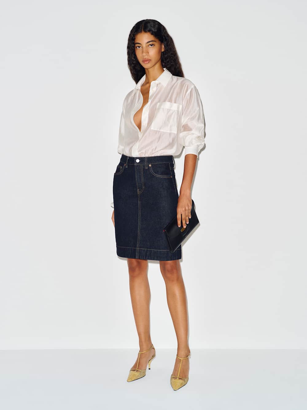 James Mid Rise Knee Length Skirt