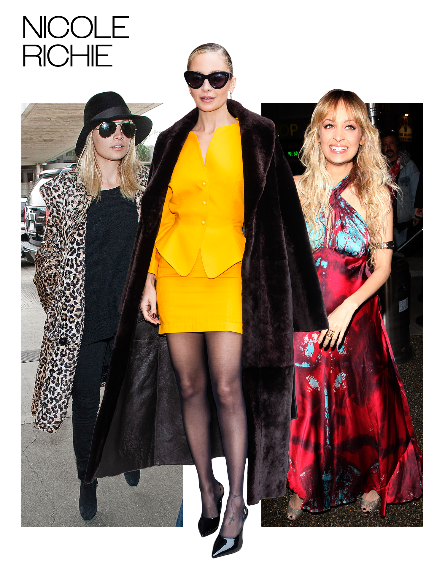 Collage of Nicole Richie photos that show her style over the years