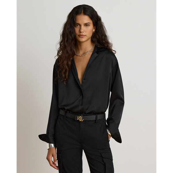 RalphLauren, Satin Charmeuse Relaxed-Fit Shirt