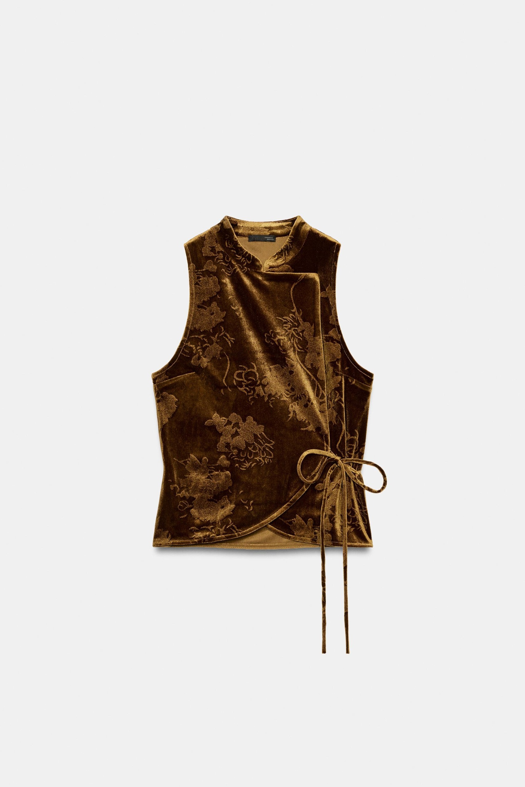 ZARA, Velvet Tie-Front Top