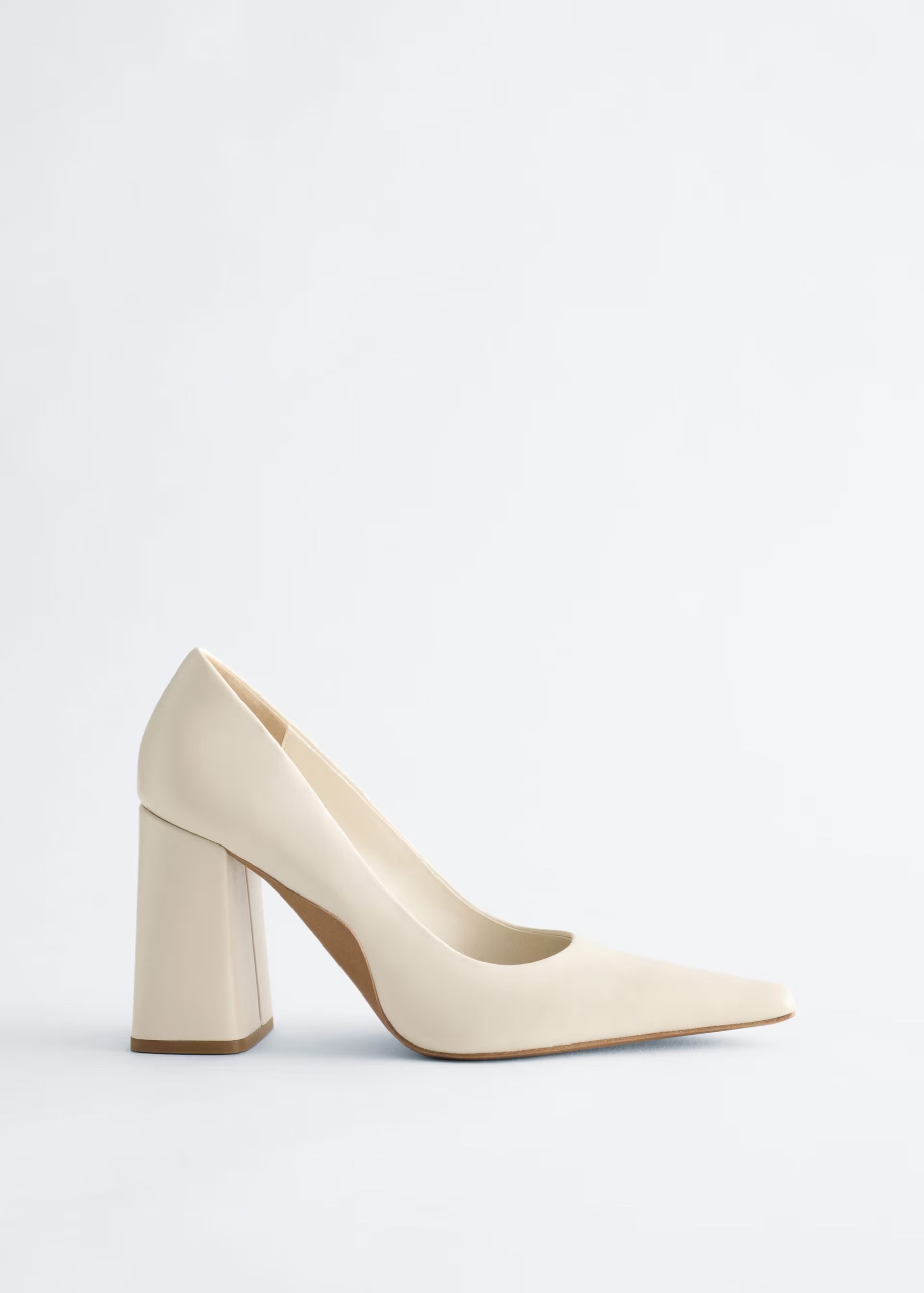 Block-Heel Leather Pumps - Khaki Green