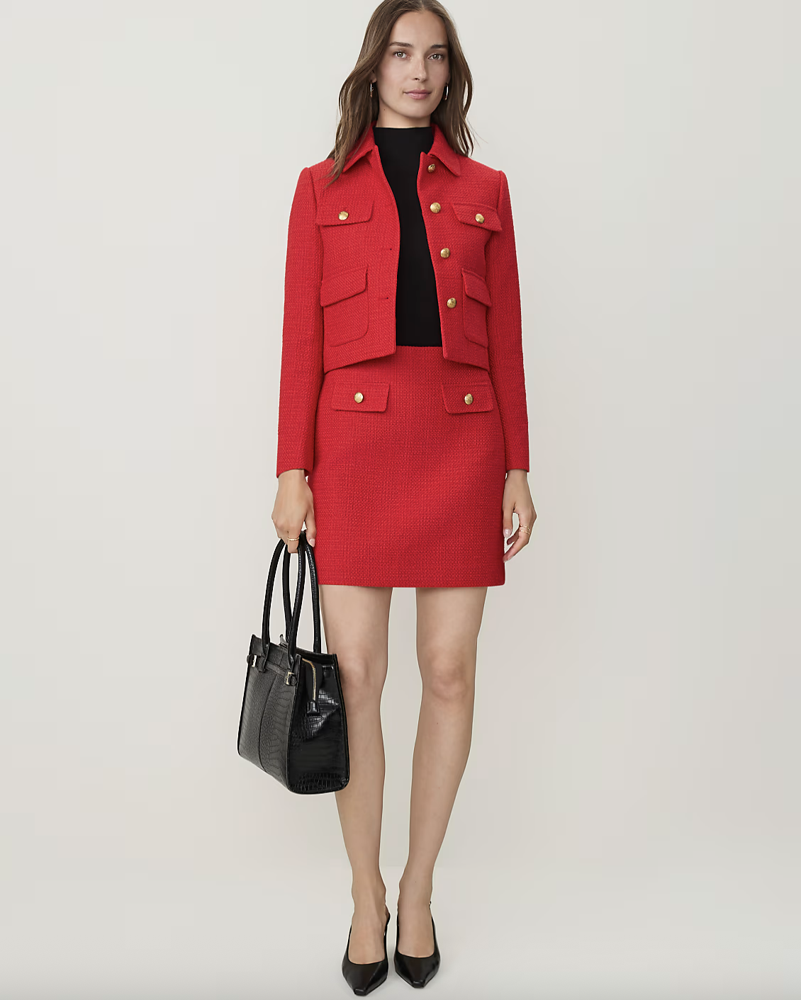 Pocket A-Line Skirt in Tweed