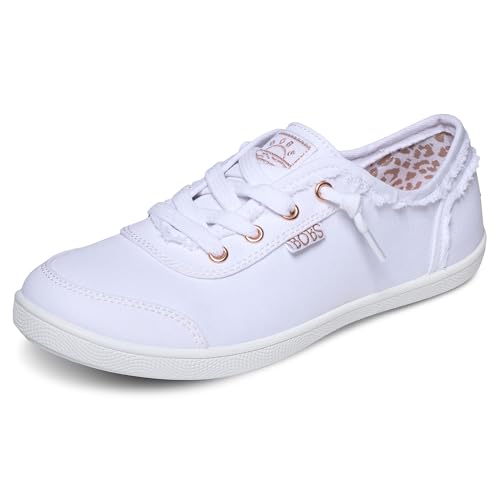 Skechers Women's Bobs B Cute Sneaker &ndash; Memory Foam, Flexible Outsole, Lightweight Vegan Shoes, White, 7.5 Wide