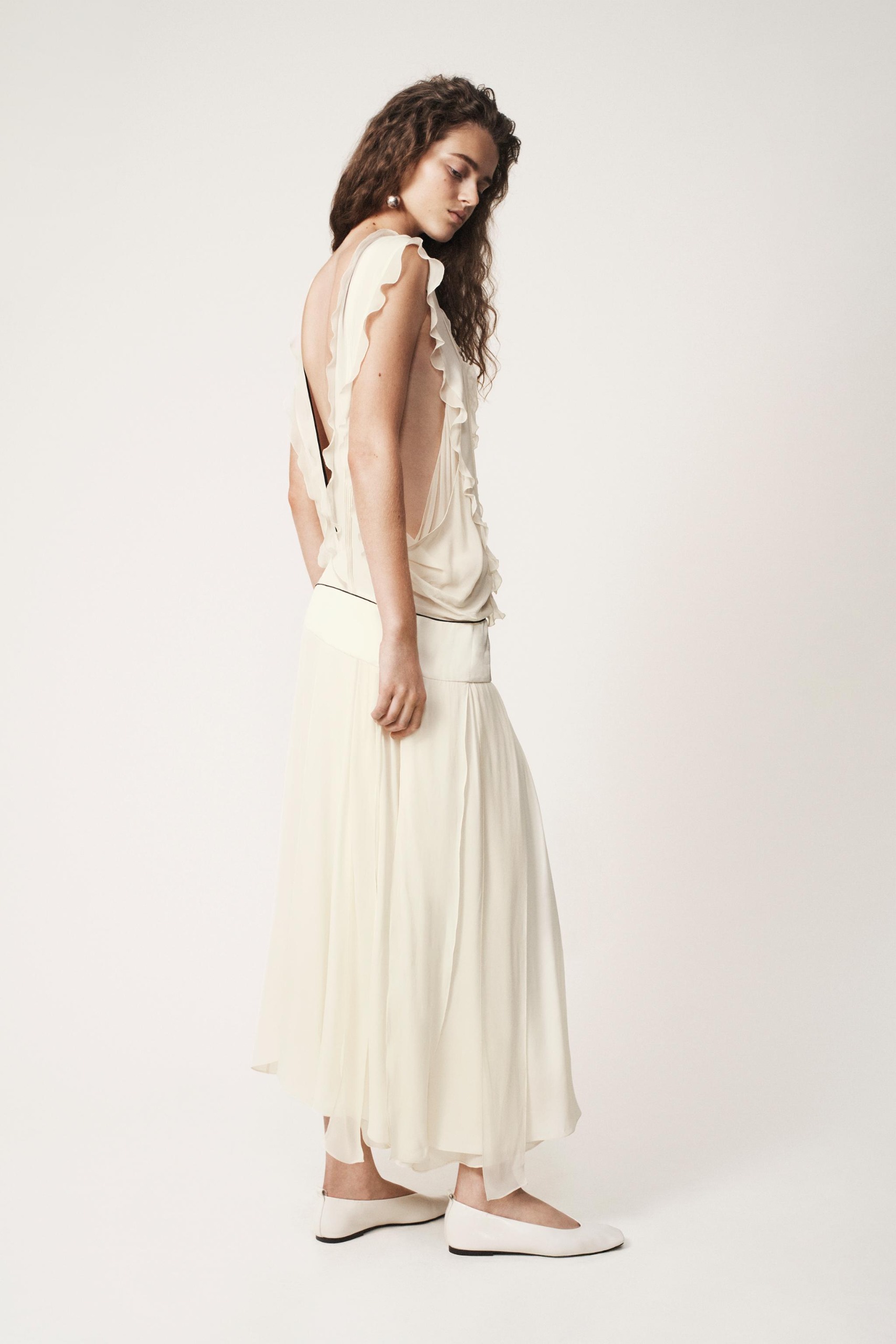 Ruffle Dress - the Item Zara Woman - Ecru - Xs