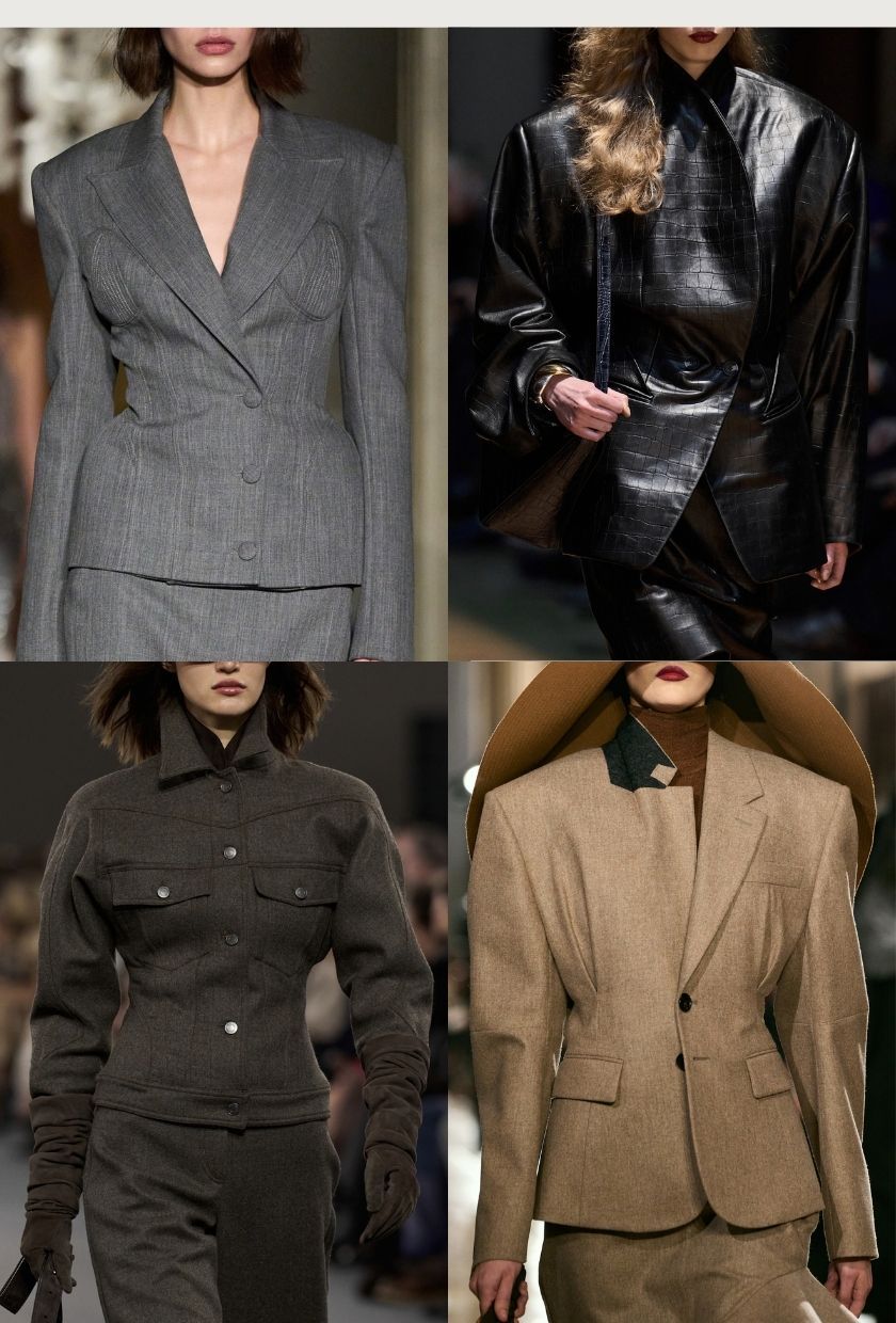 Cinch-waist jackets on the Elisabetta Franchi, Situationist, MaxMara and Lanvin A/W 2026 runways