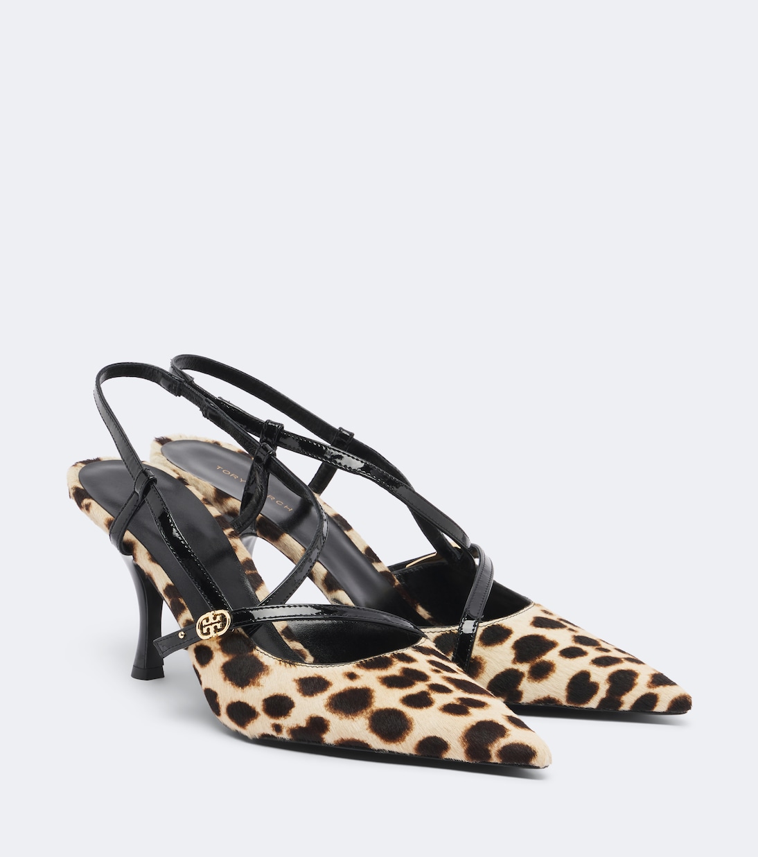 Double T Calf Hair Slingback Pumps