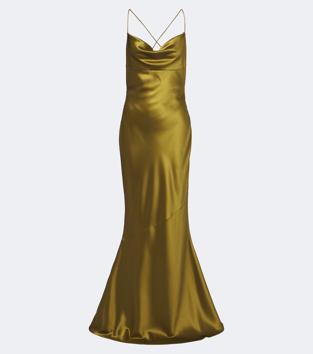 Lukka Draped Open-Back Satin Gown