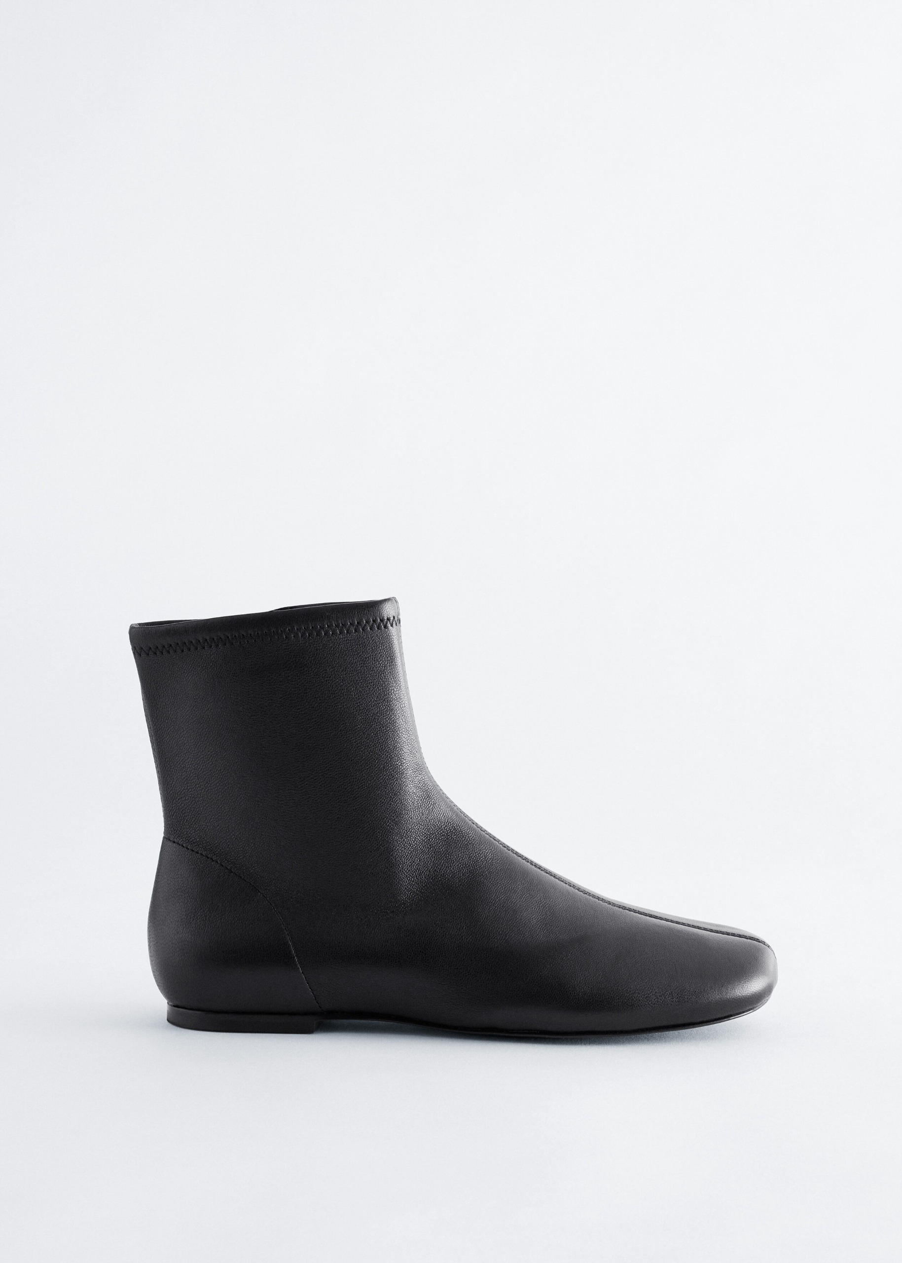 Leather Sock Boots - Black