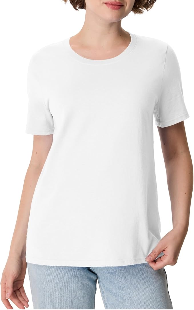 Hanes, Hanes Womens Perfect-T Short Sleeve T-Shirt Fashion T Shirts, White, Medium Us