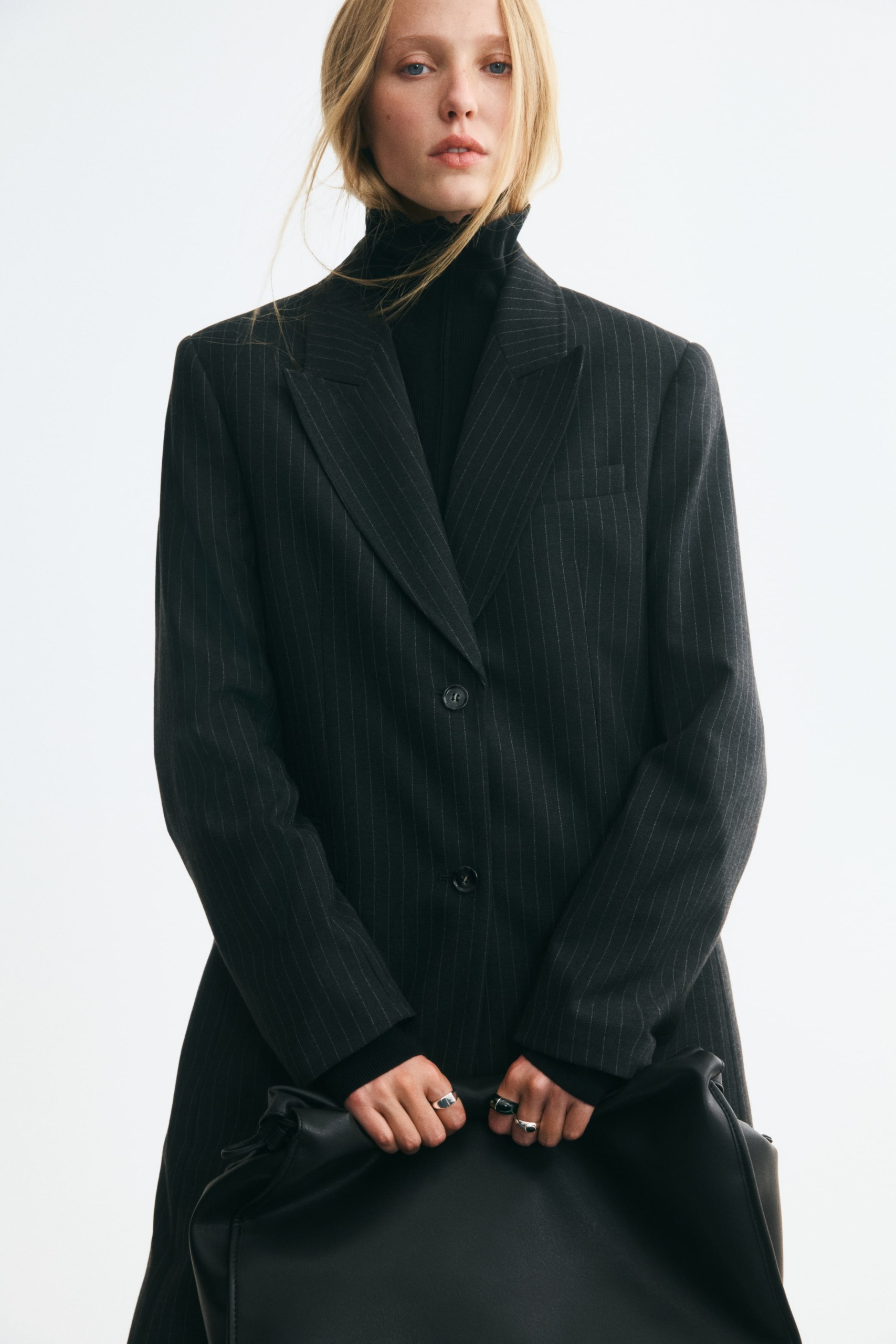 Long Shoulder-Pad Blazer