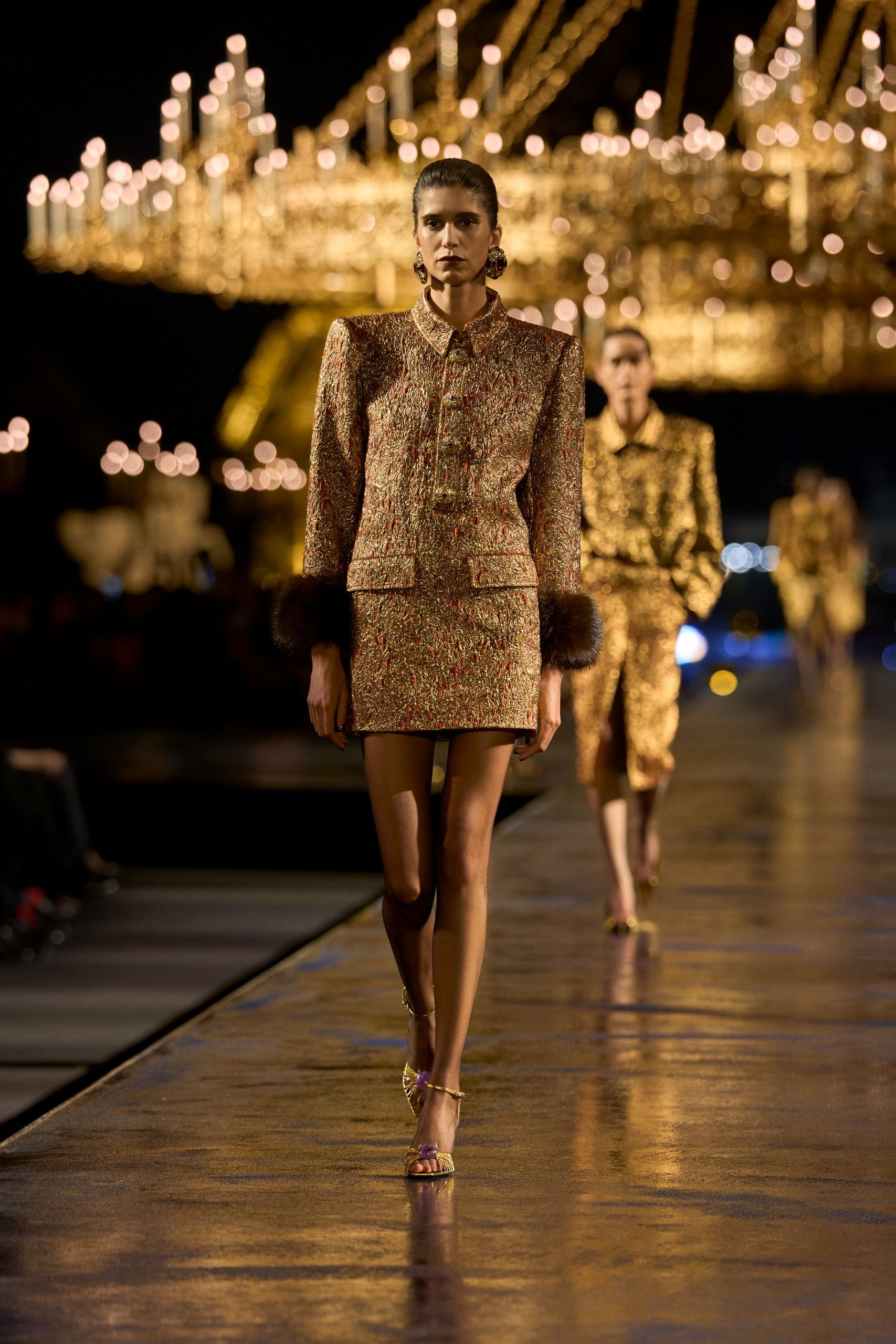 models walking the runway at the Saint Laurent spring/summer 2027 show during Paris Fashion Week