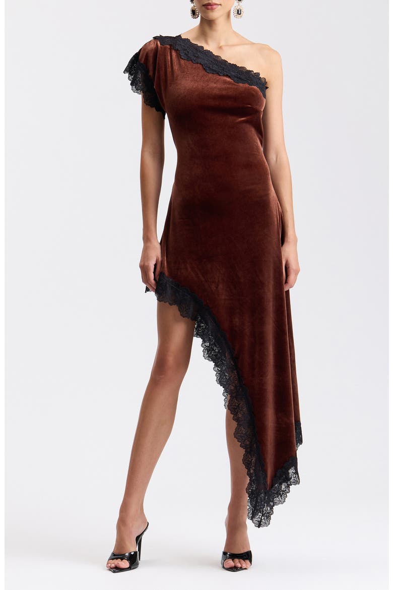 Lace & Velvet Asymmetric Dress