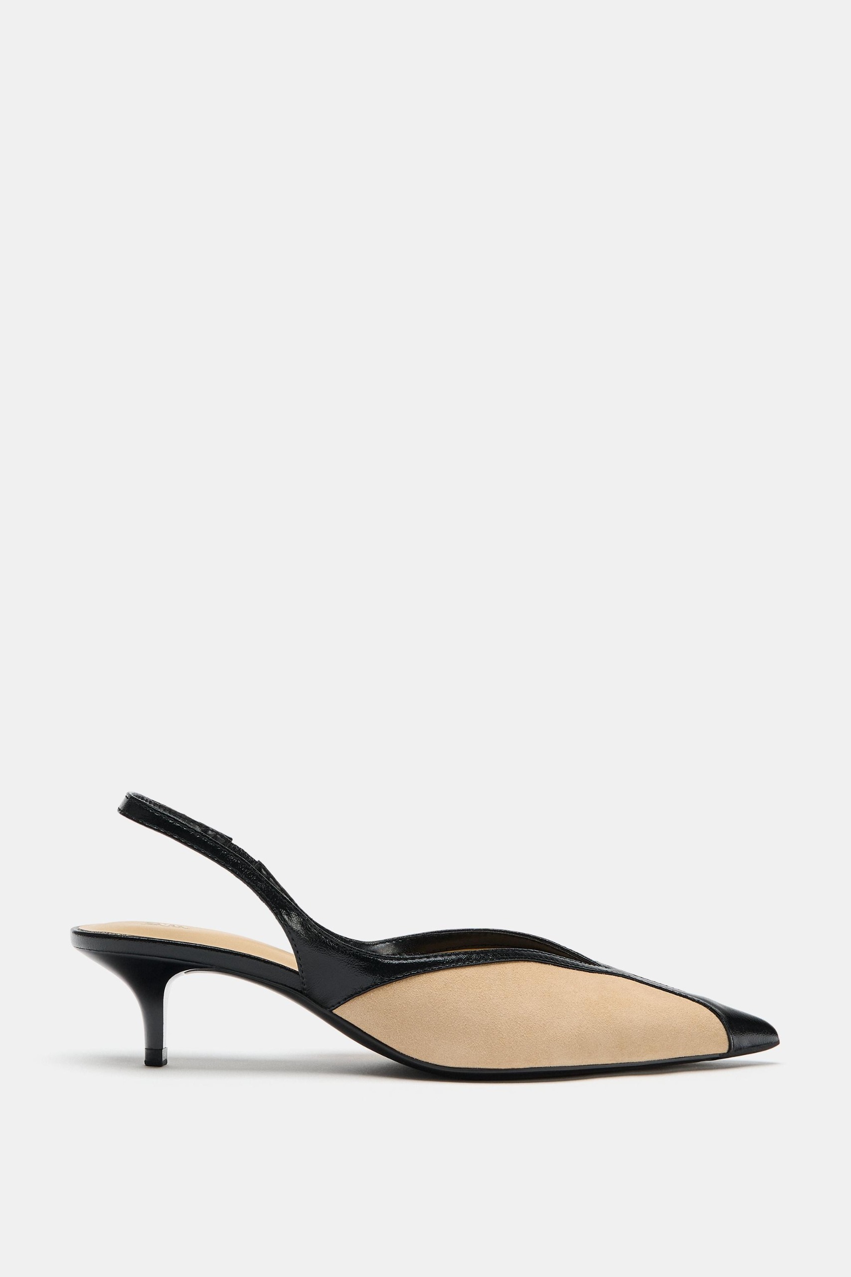 ZARA, Combined Slingback Heels - Multi-Color - 5
