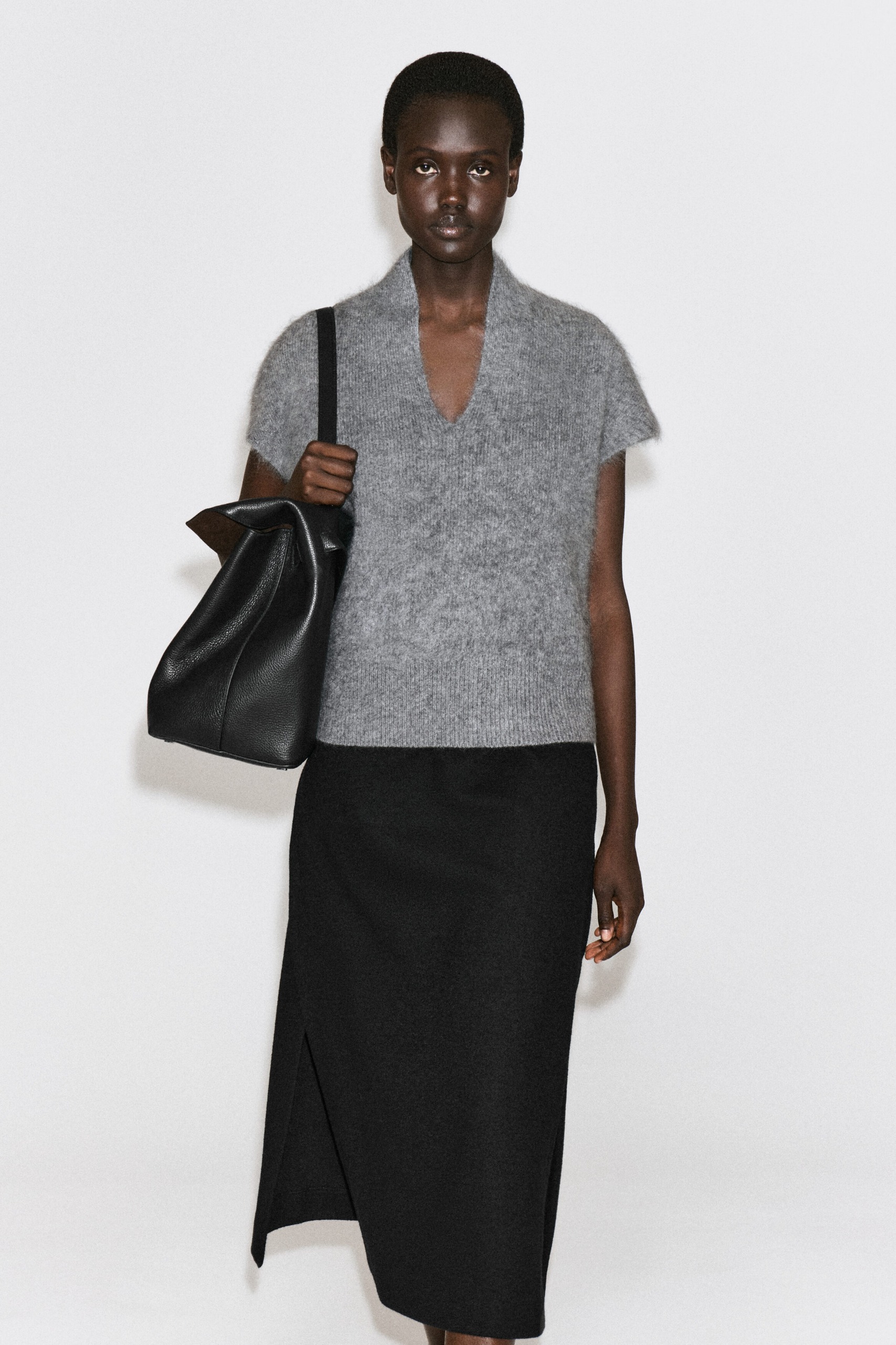 Draped Brushed Merino Wool Top