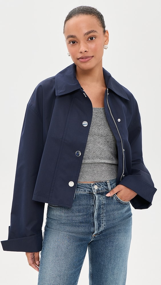 The Rue Cropped Trench - Navy