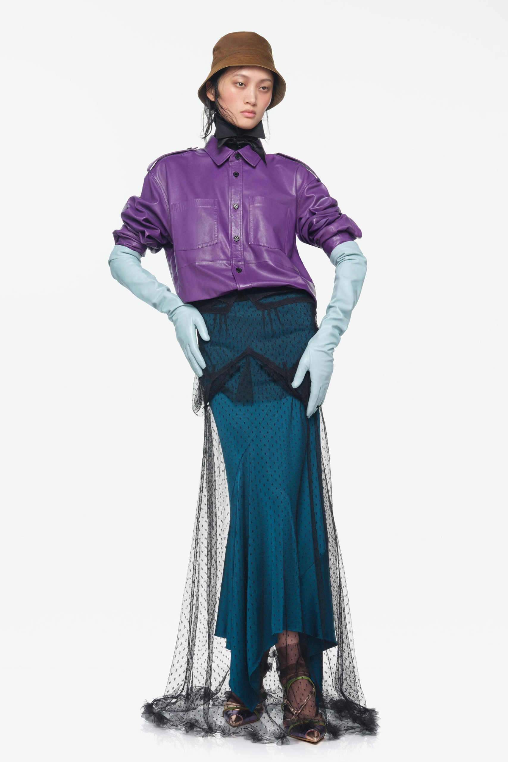Limited Edition Asymmetric Cut Skirt - Duck Green - Xs