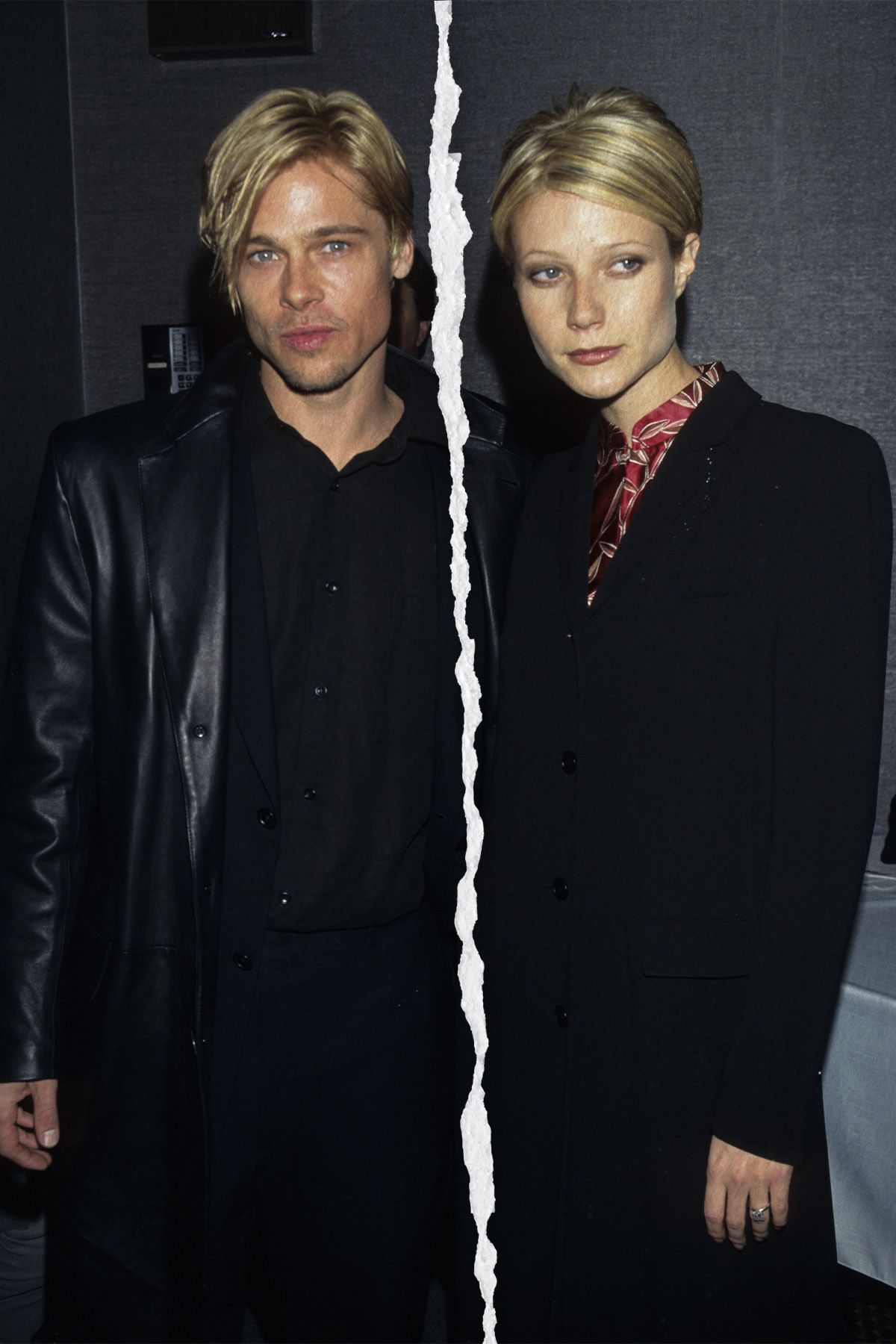 An image of Gwyneth Paltrow and Brad Pitt dressing alike.