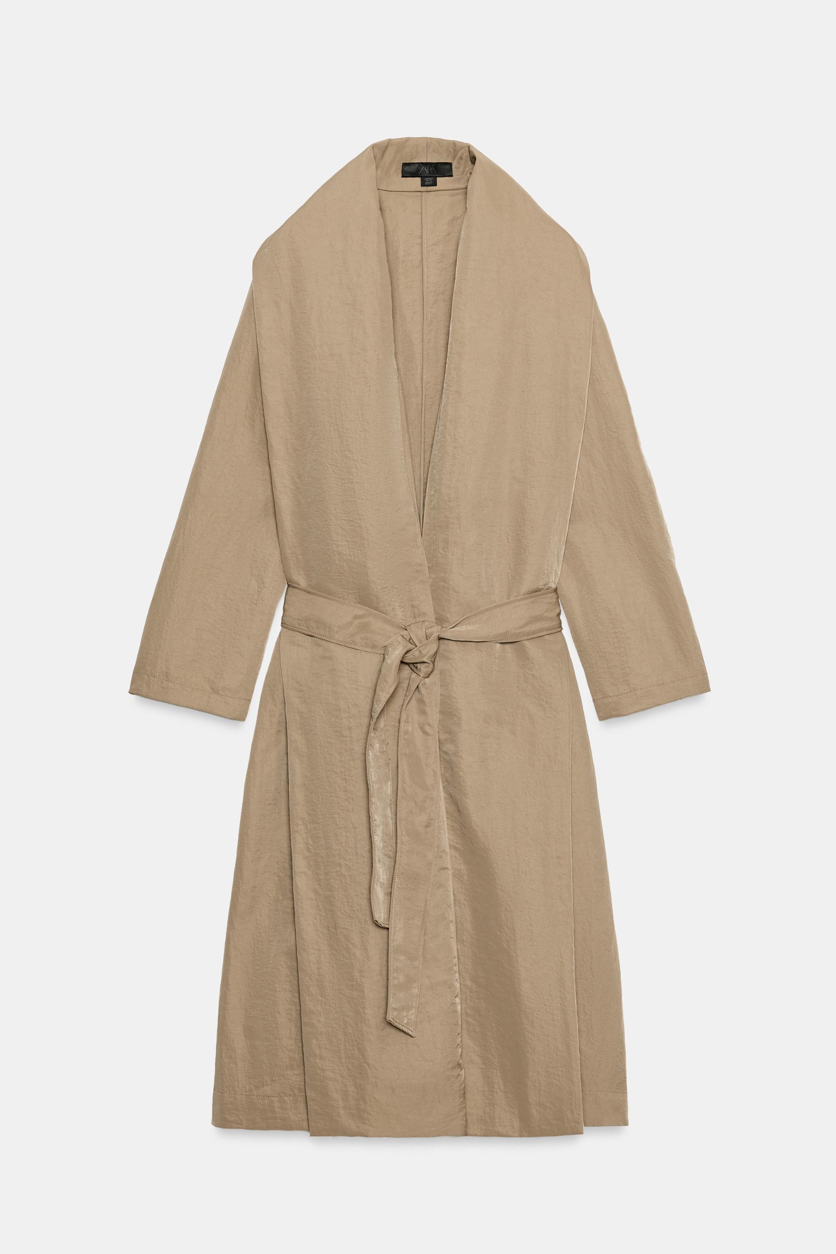 Zw Collection Belted Trench Coat - Dark Camel - Xs
