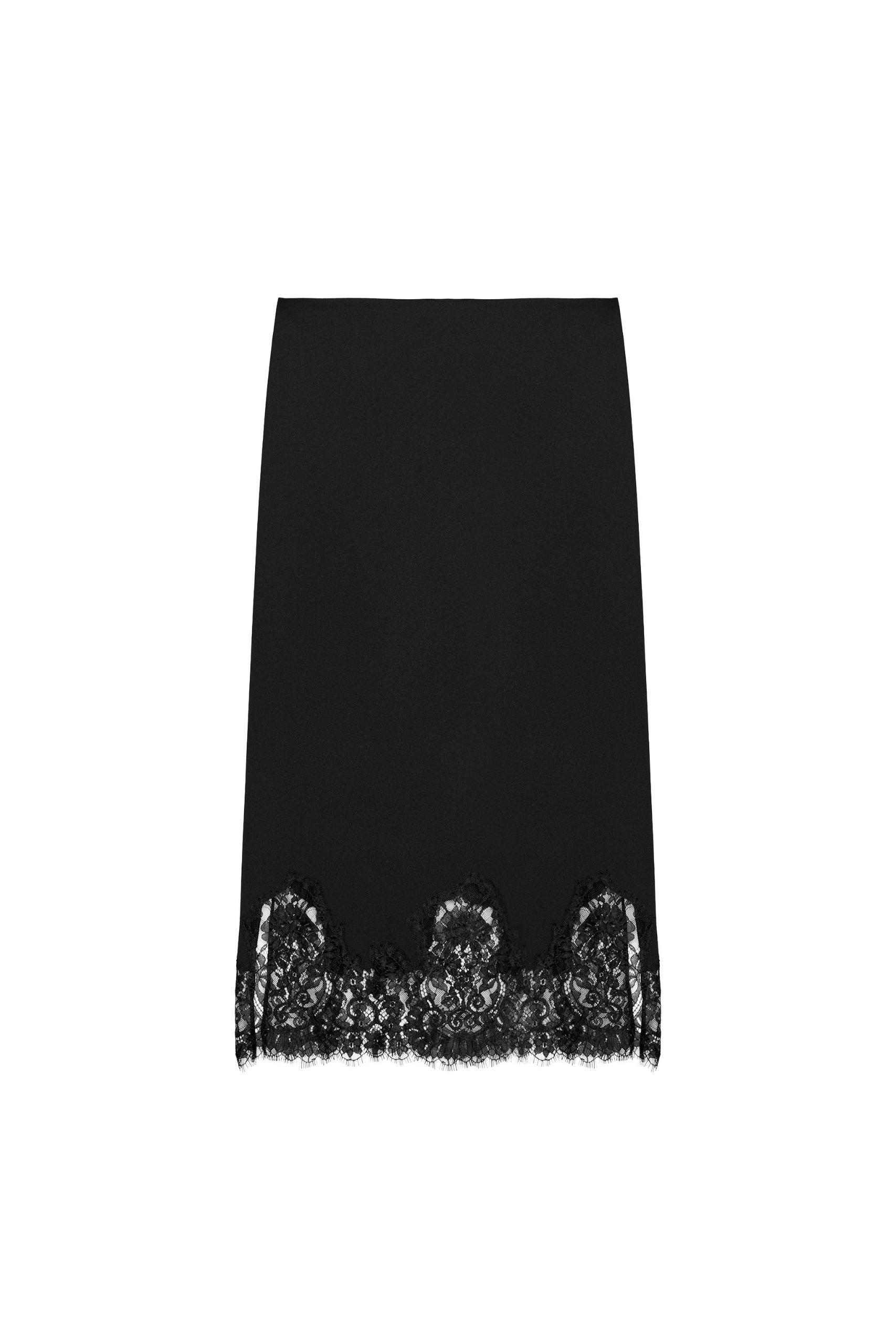 Zw Collection Lace Midi Skirt - Black - Xs