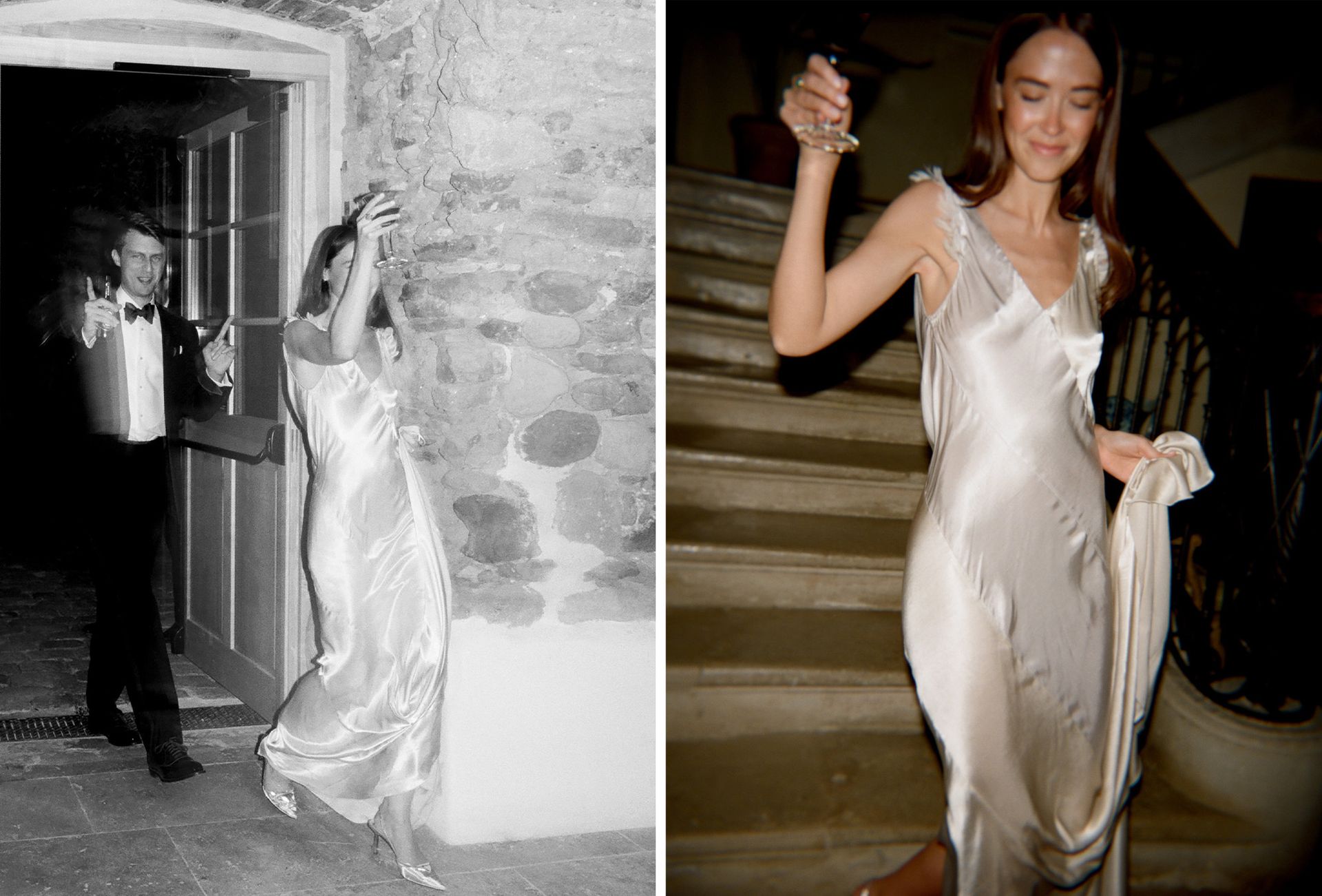 Abbie in her wedding reception dress.