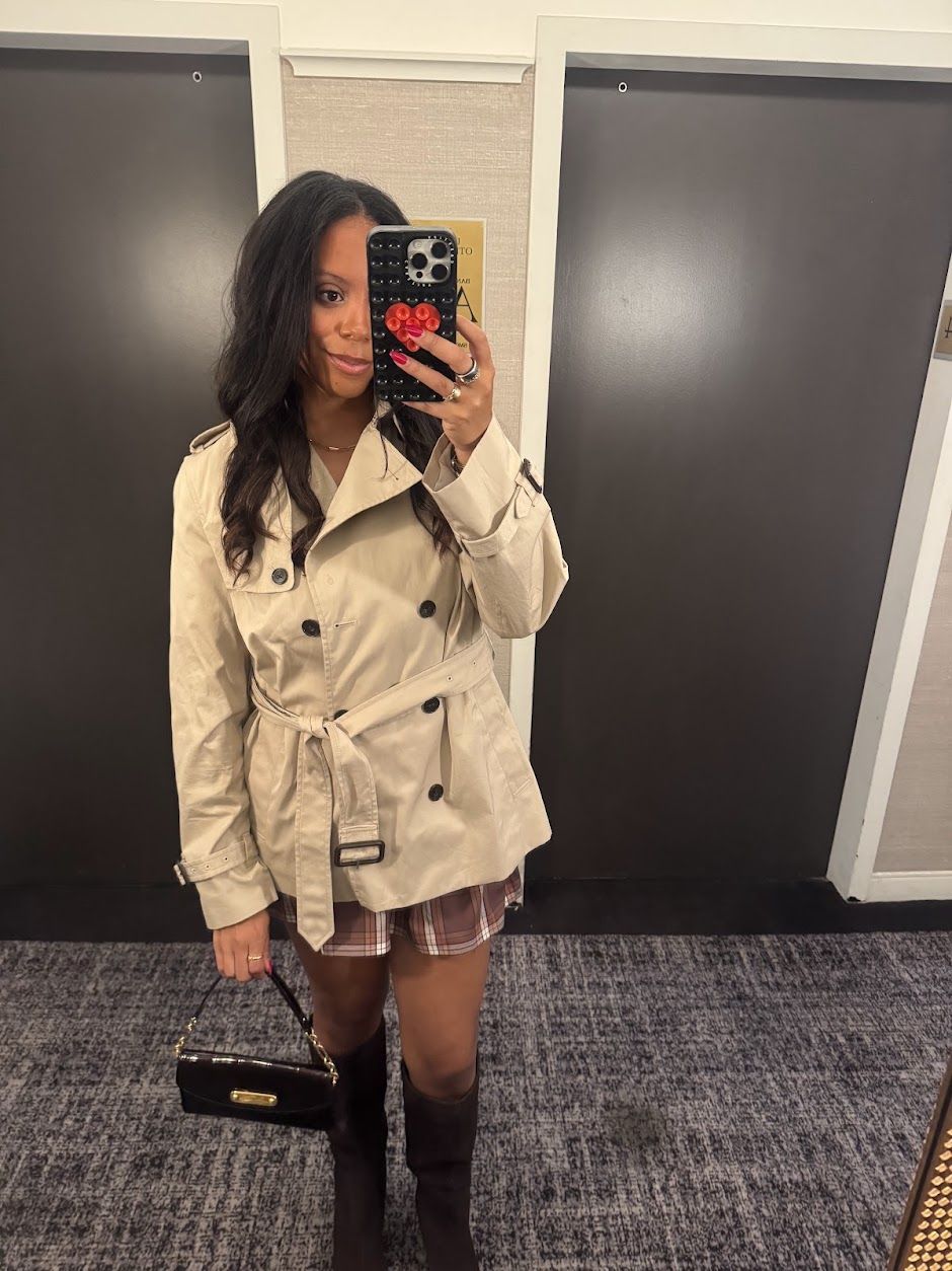 cropped trench coat outfit ideas