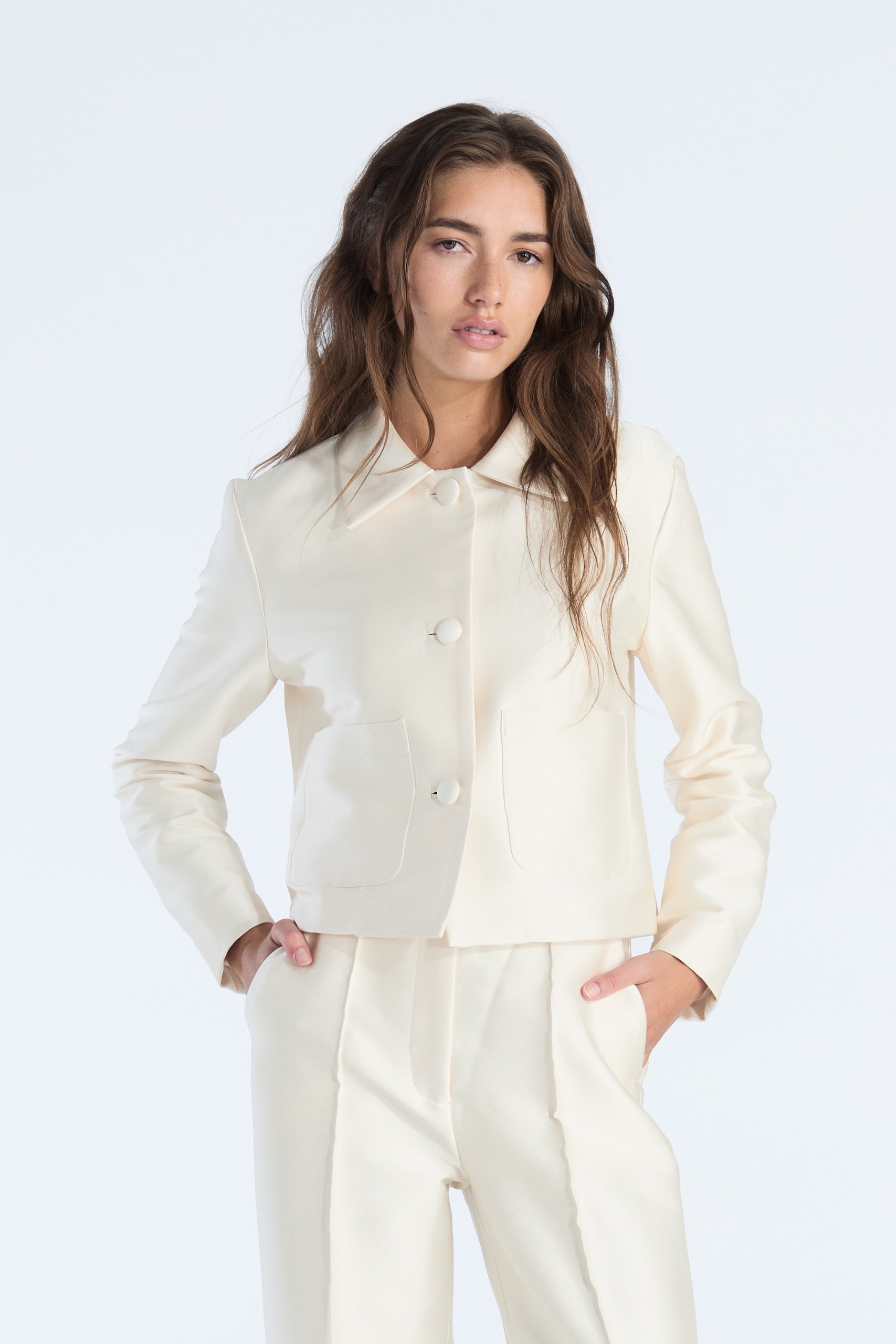 Satin Cropped Jacket
