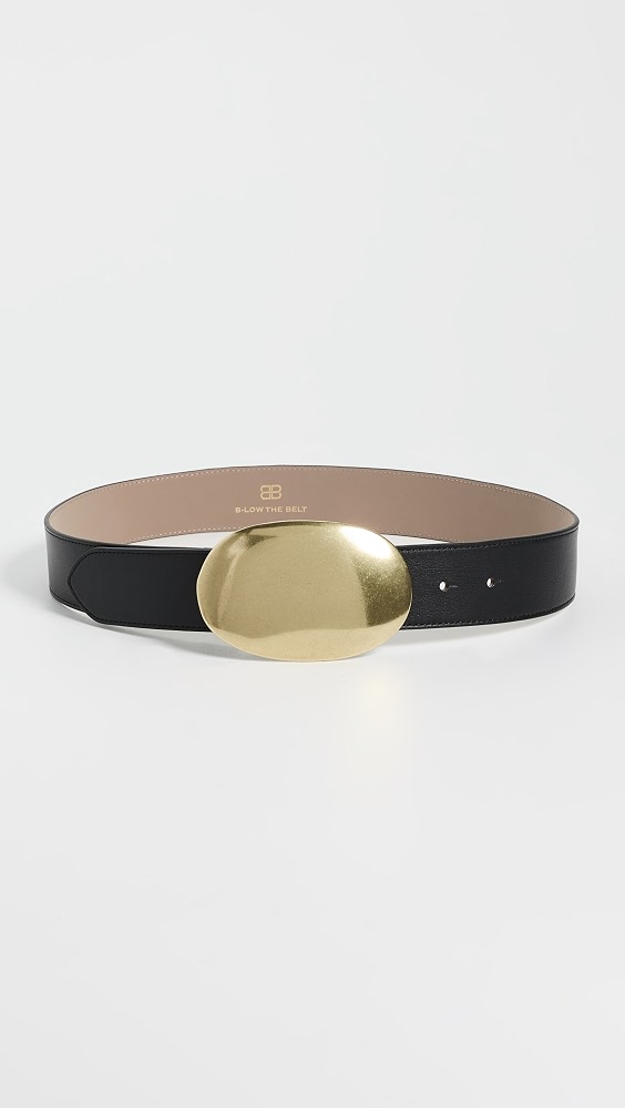 Myra Leather Belt - Black/brass
