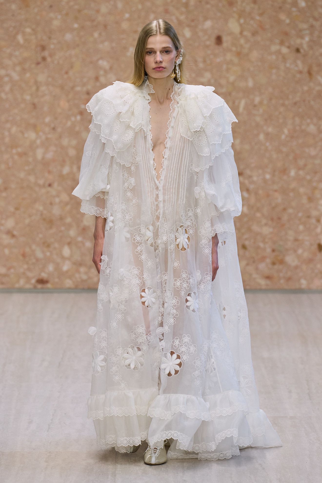 a model walks the Chloé spring/summer 2027 runway during Paris Fashion Week